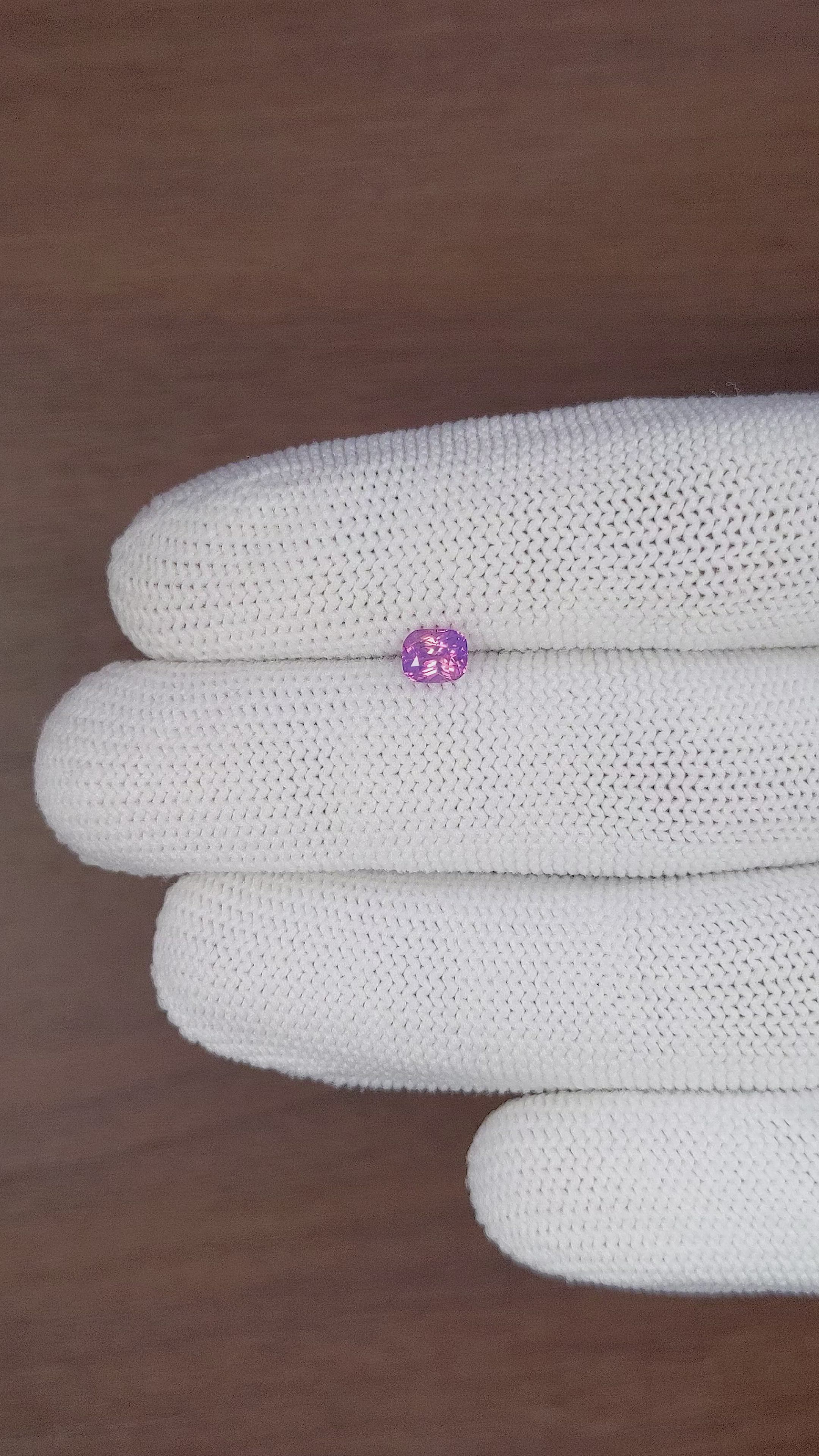 0.63 Ct. Purplish Pink Sapphire from Tanzania Size Video