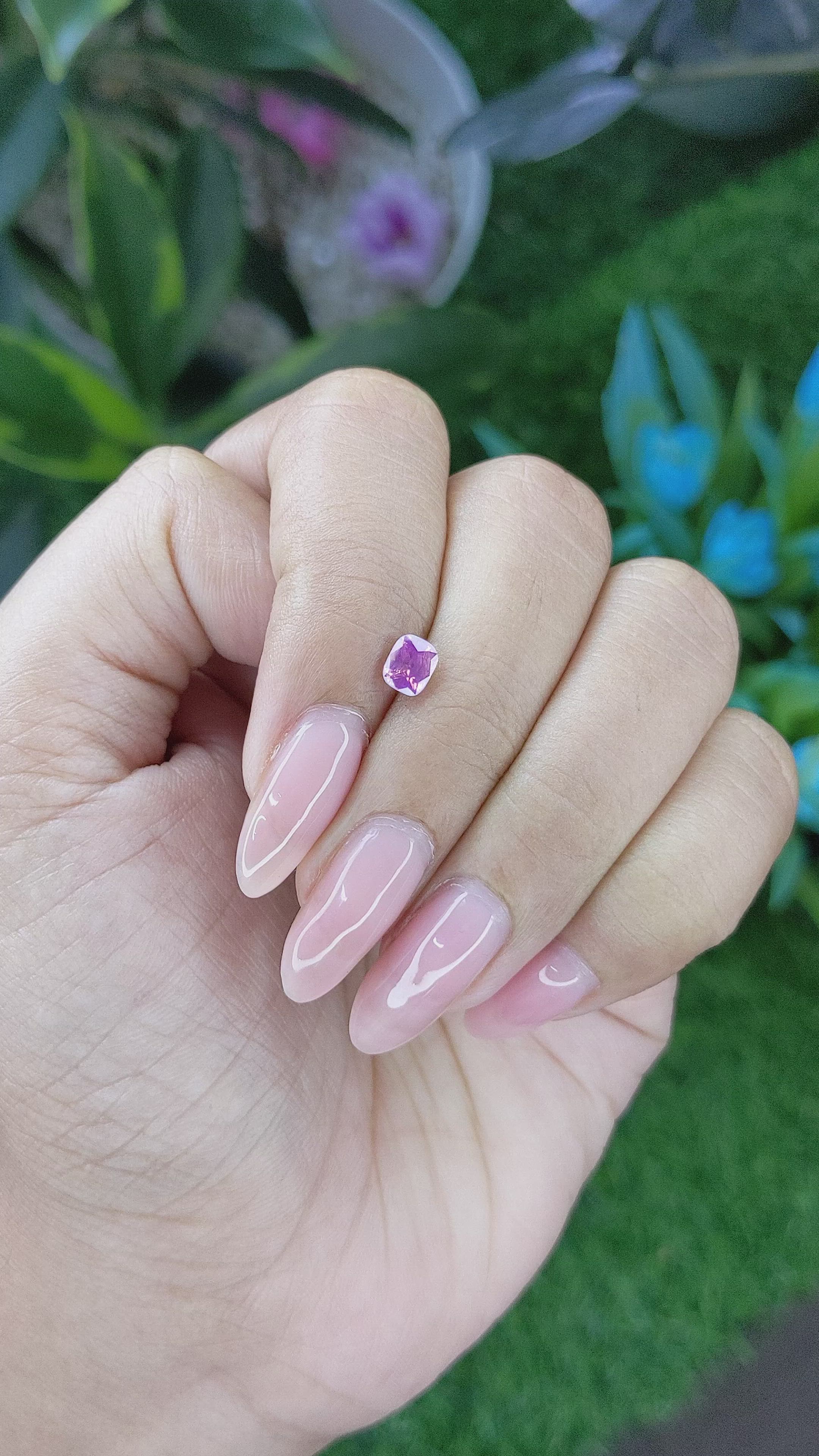 0.63 Ct. Purplish Pink Sapphire from Tanzania Size Video