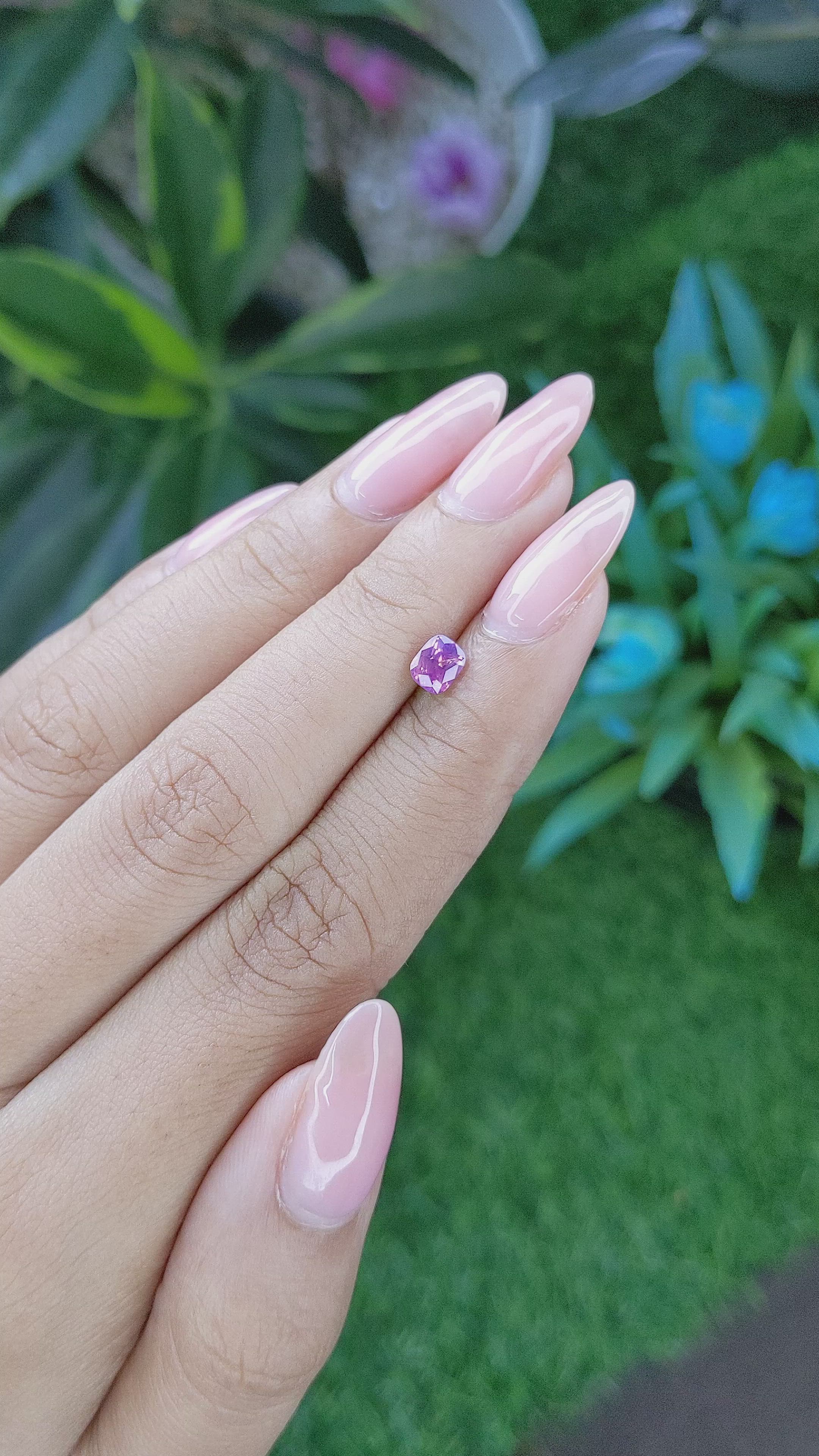 0.63 Ct. Purplish Pink Sapphire from Tanzania Size Video
