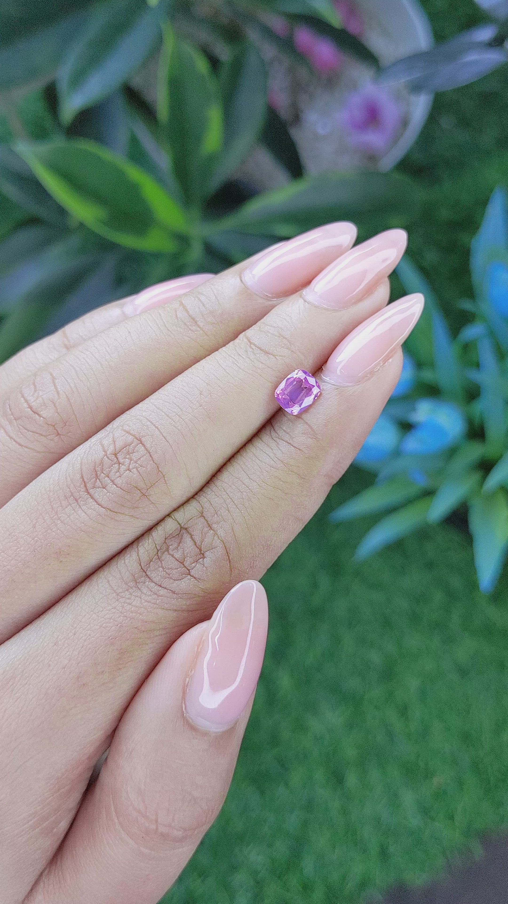 1.06 Ct. Purplish Pink Sapphire from Tanzania Size Video