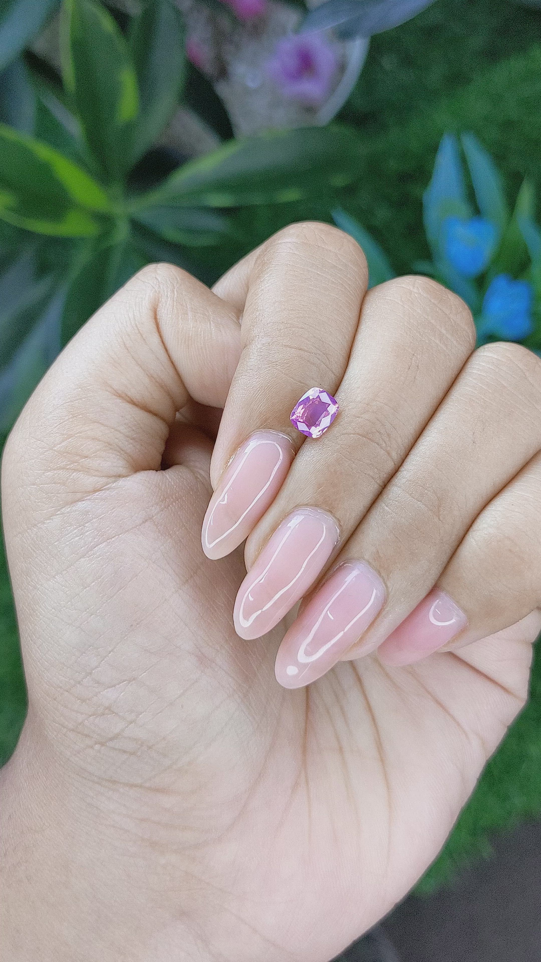 1.06 Ct. Purplish Pink Sapphire from Tanzania Size Video
