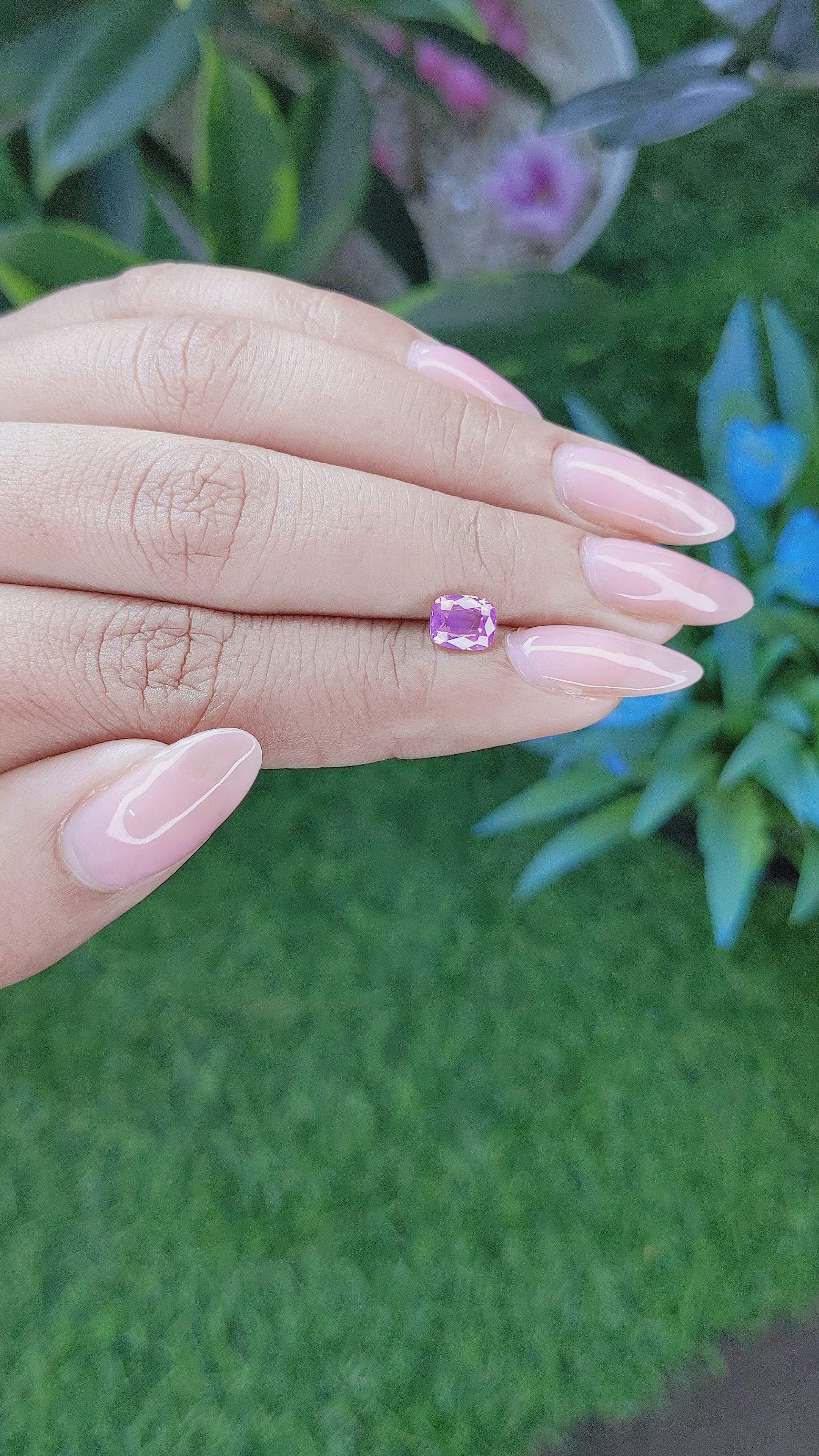 1.06 Ct. Purplish Pink Sapphire from Tanzania Size Video