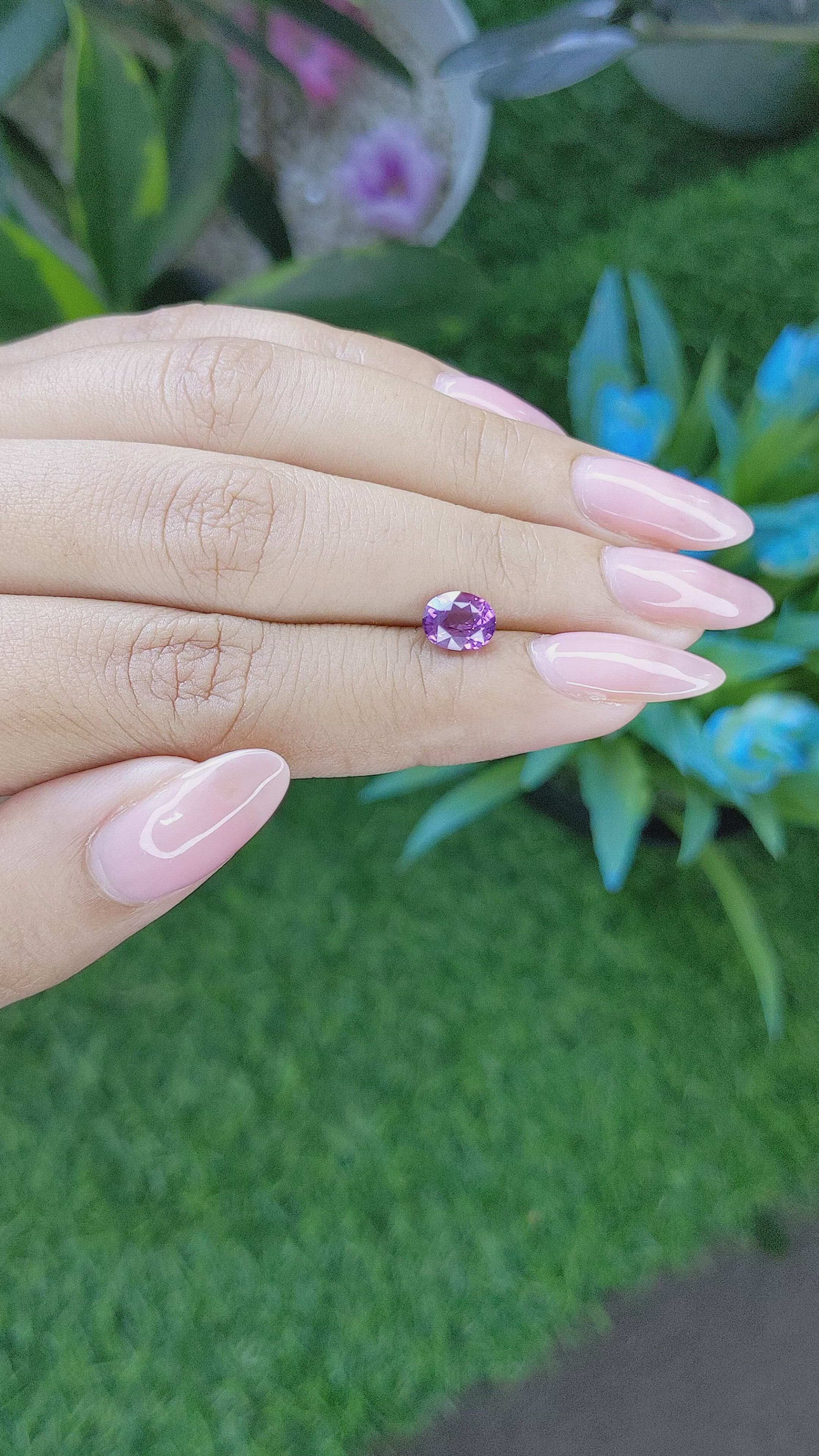 1.48 Ct. Pinkish Purple Sapphire from Tanzania Size Video