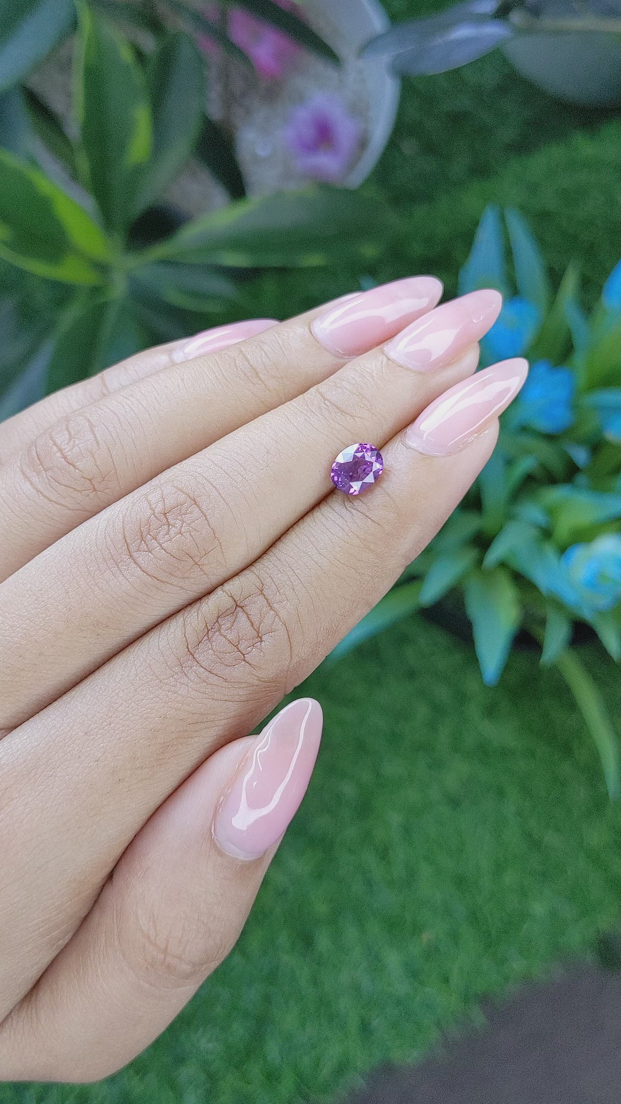 1.48 Ct. Pinkish Purple Sapphire from Tanzania Size Video