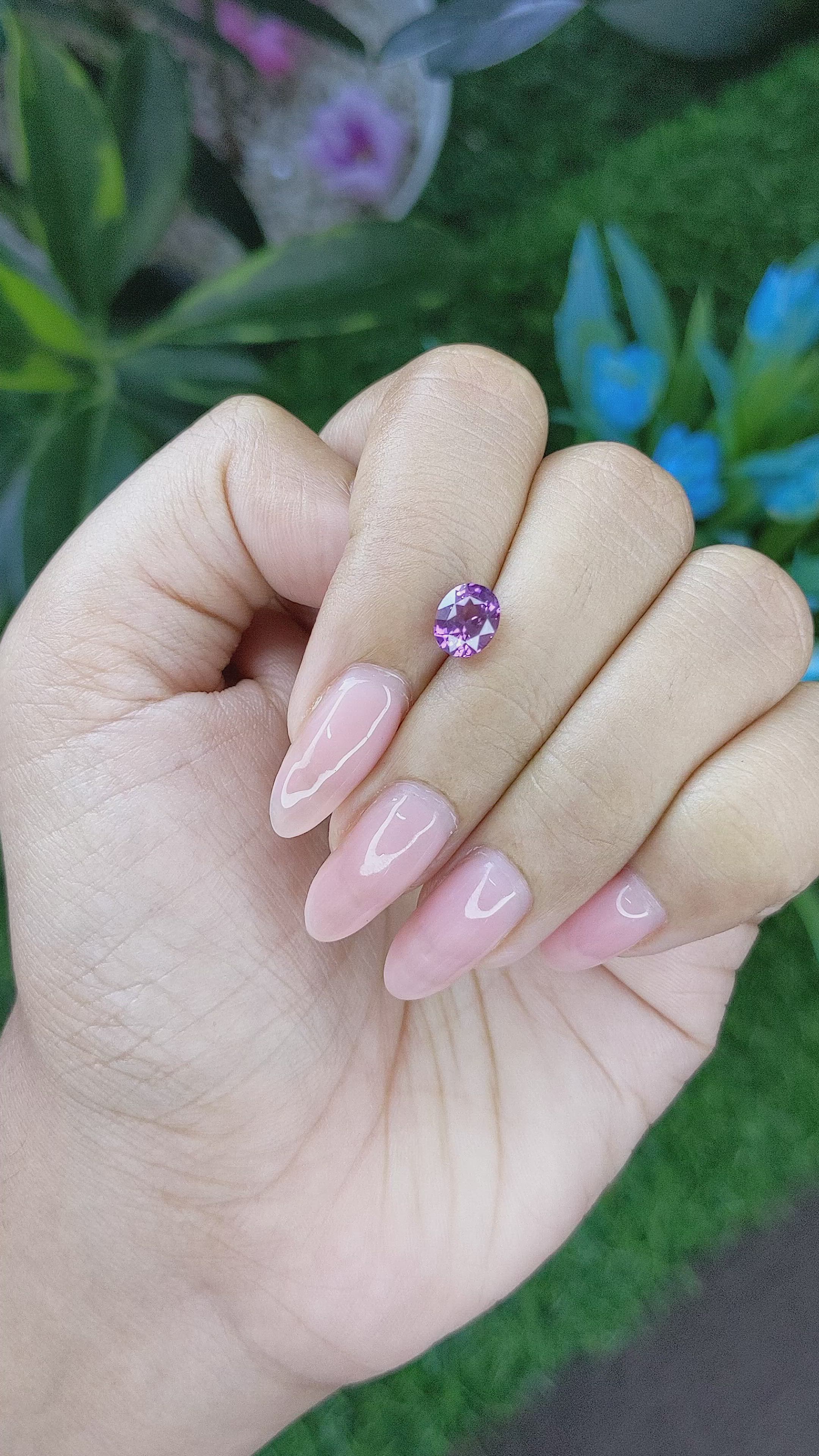 1.48 Ct. Pinkish Purple Sapphire from Tanzania Size Video