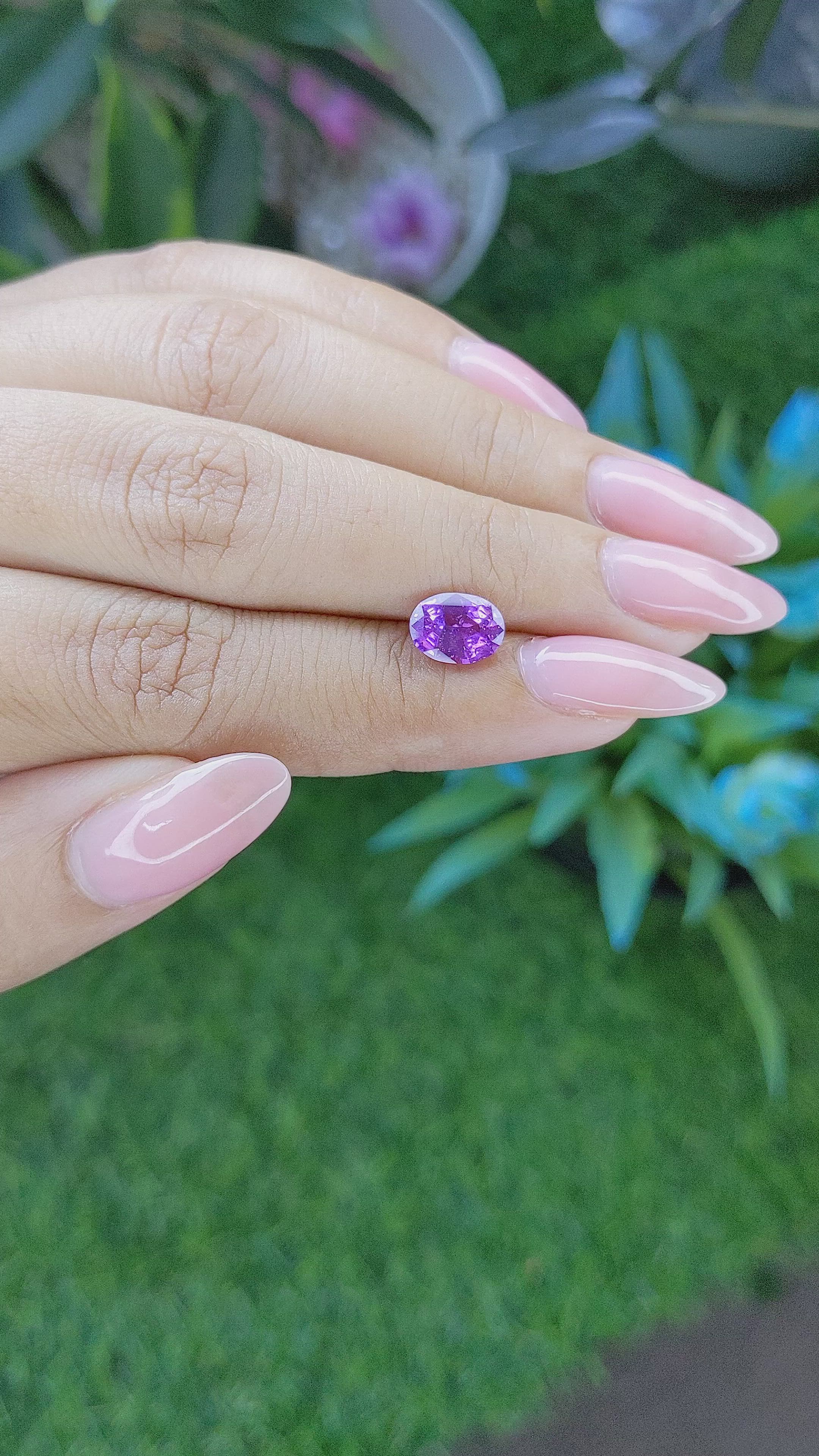 1.78 Ct. Purple Sapphire from Tanzania Size Video