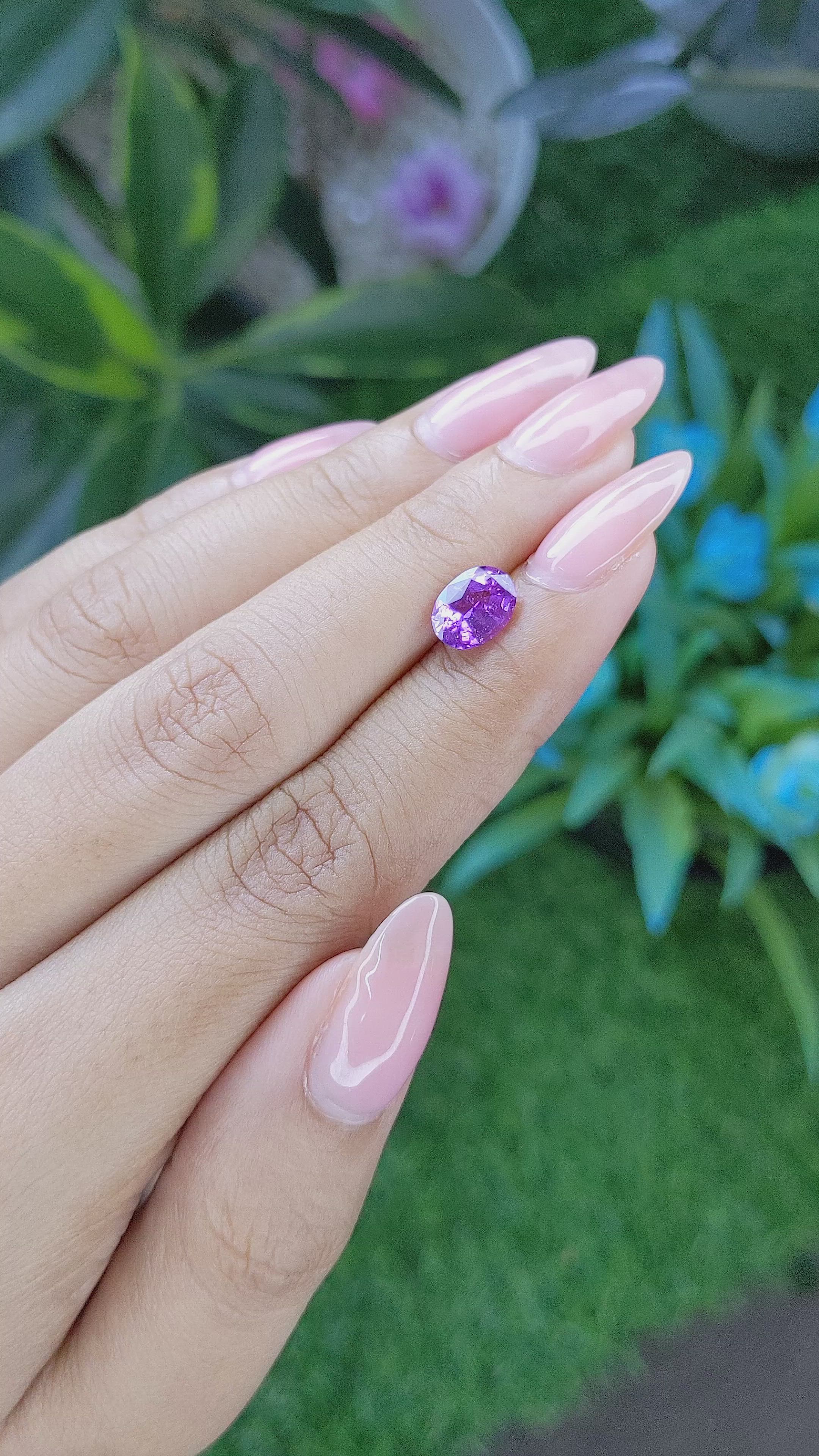 1.78 Ct. Purple Sapphire from Tanzania Size Video