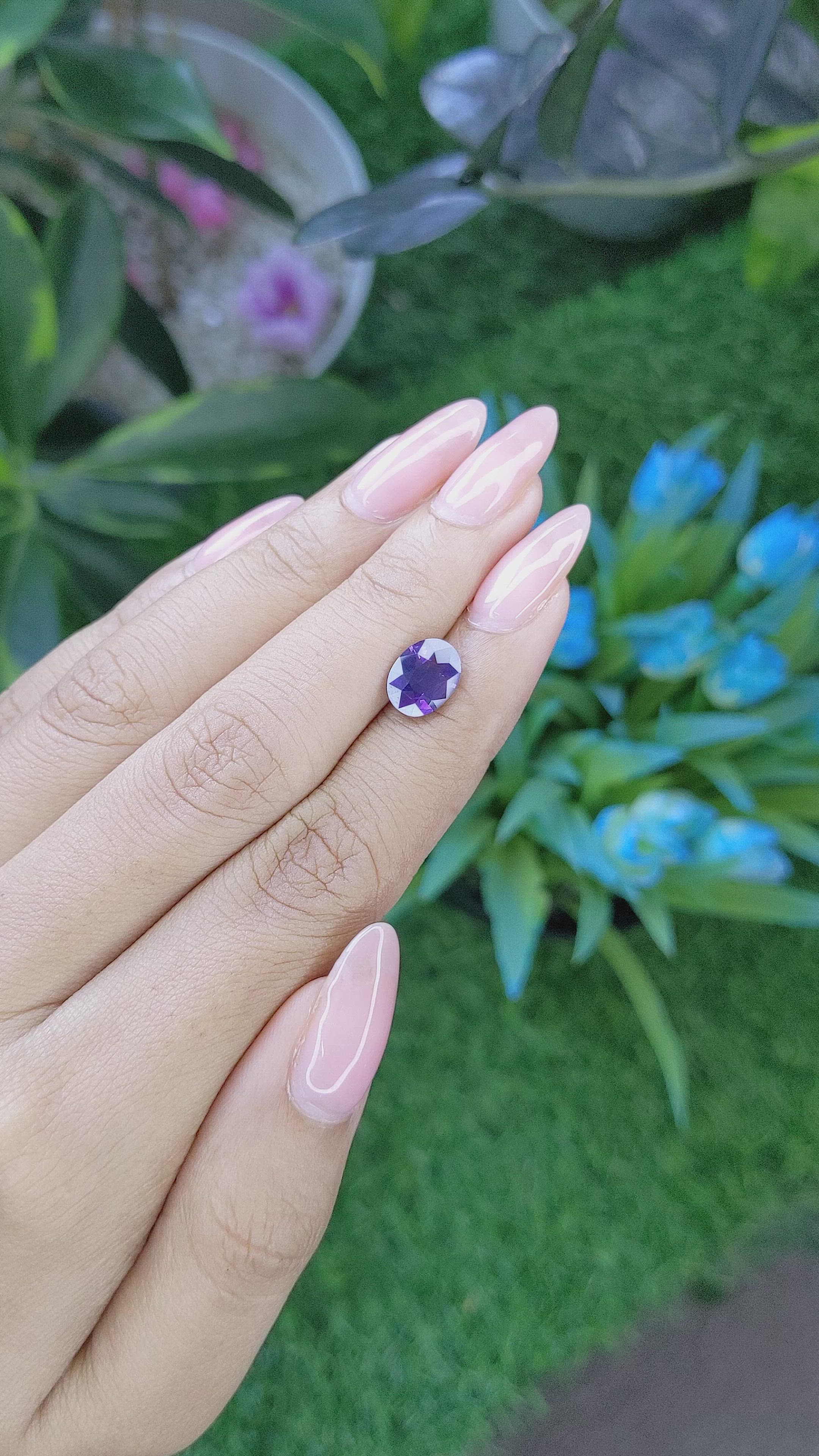 2.50 Ct. Bluish Purple Sapphire from Tanzania Size Video
