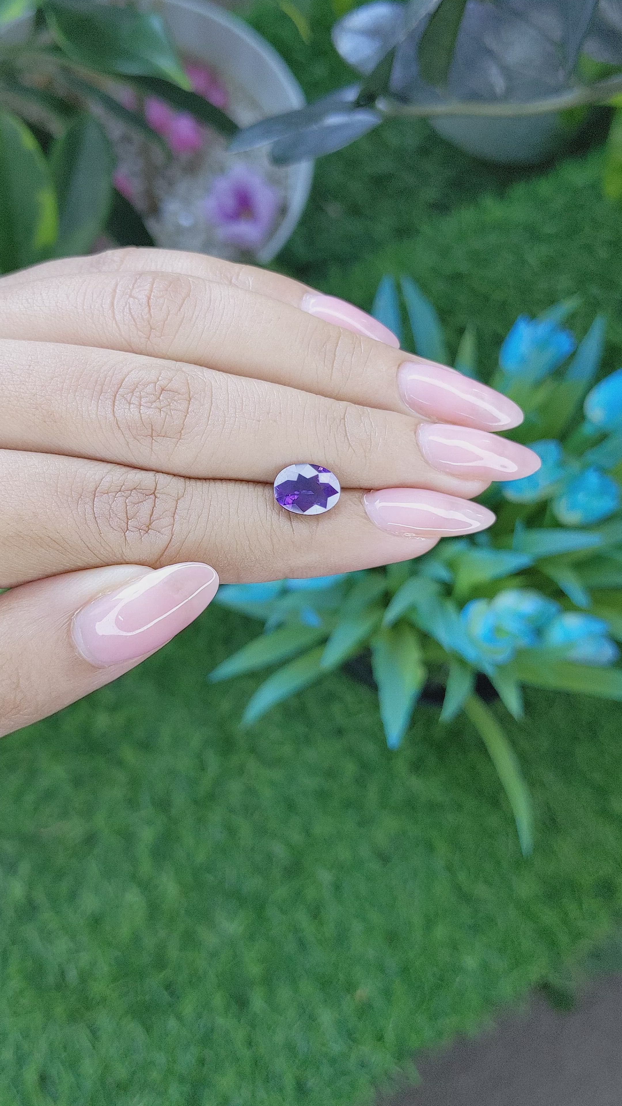 2.50 Ct. Bluish Purple Sapphire from Tanzania Size Video