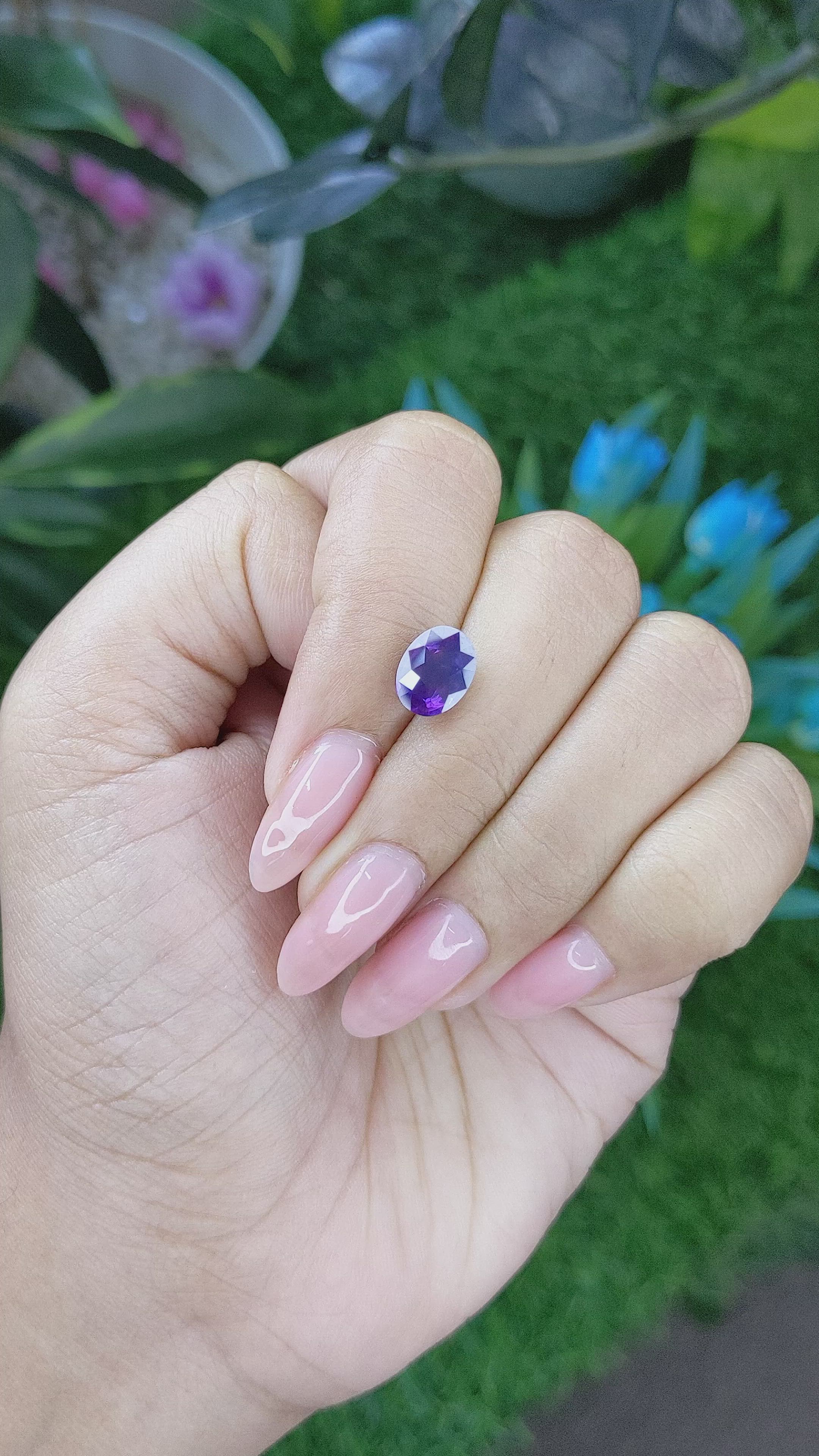 2.50 Ct. Bluish Purple Sapphire from Tanzania Size Video