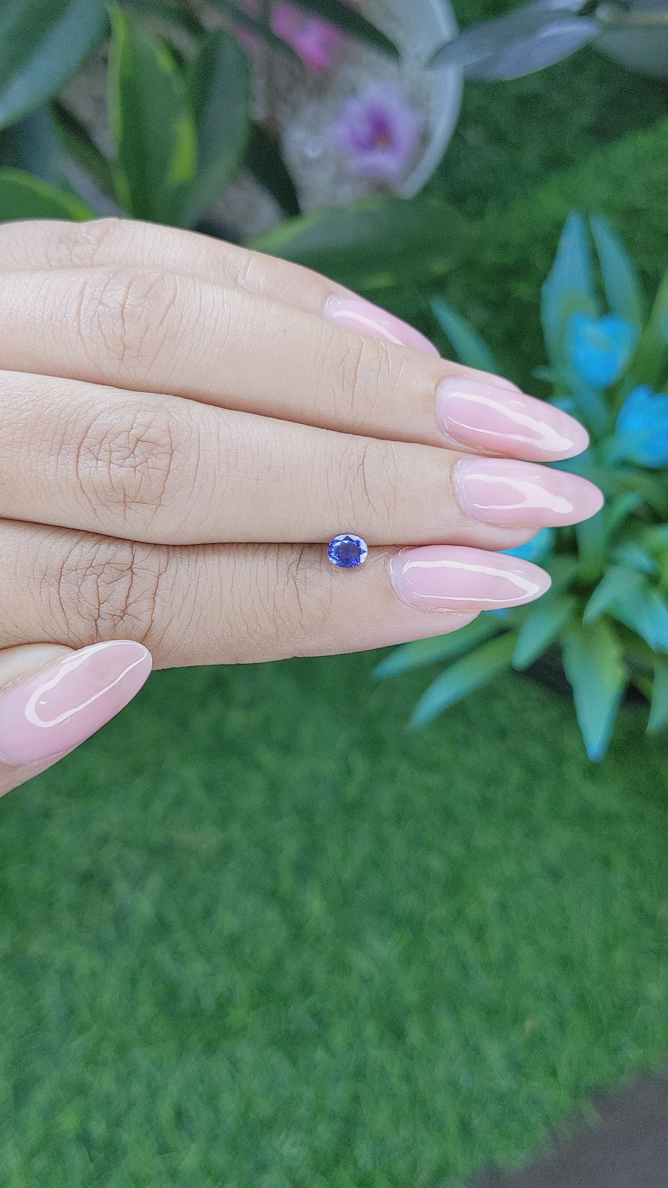 0.35 Ct. Blue Sapphire from Tanzania Size Video