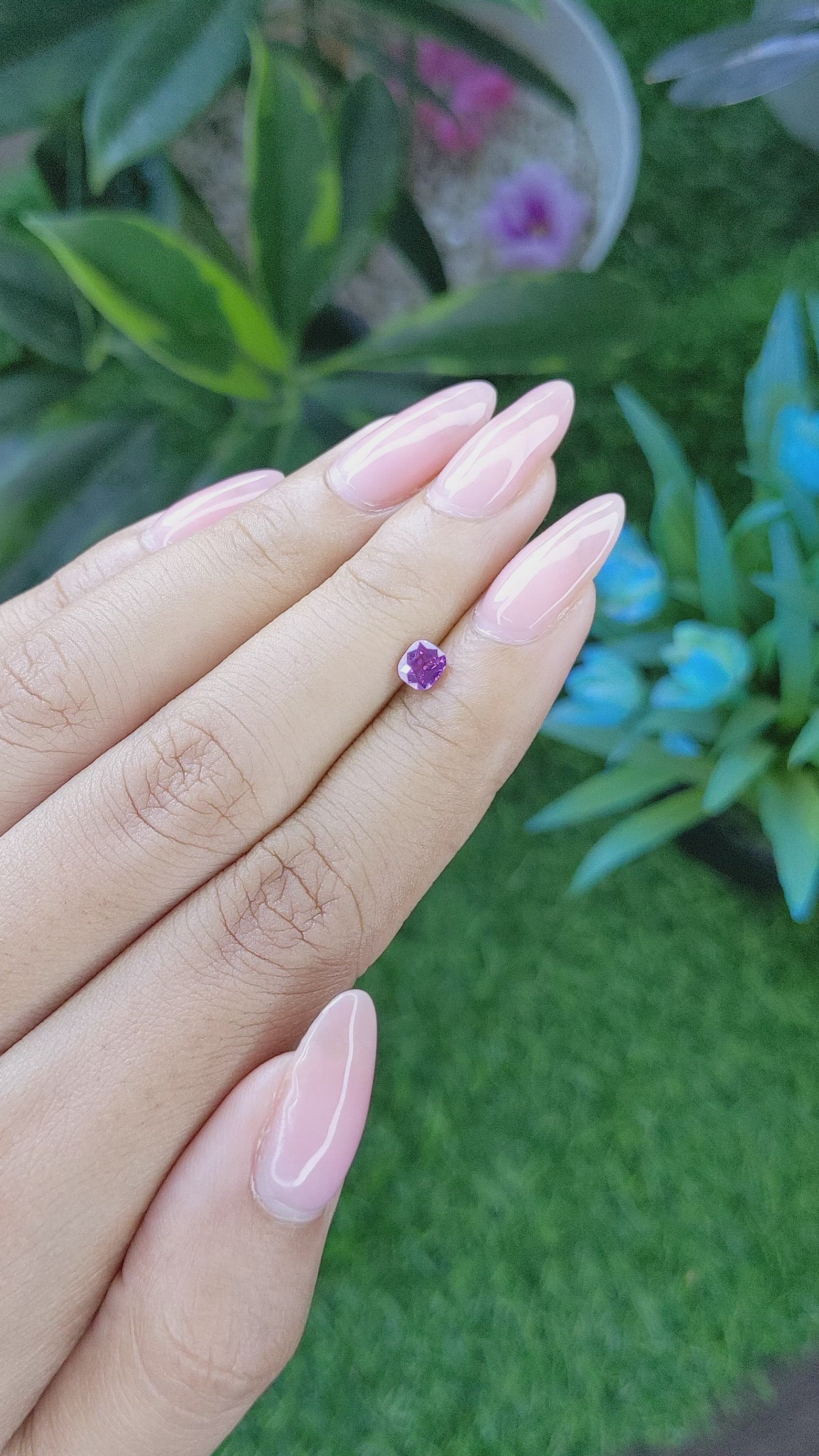 0.47 Ct. Pinkish Purple Sapphire from Tanzania Size Video