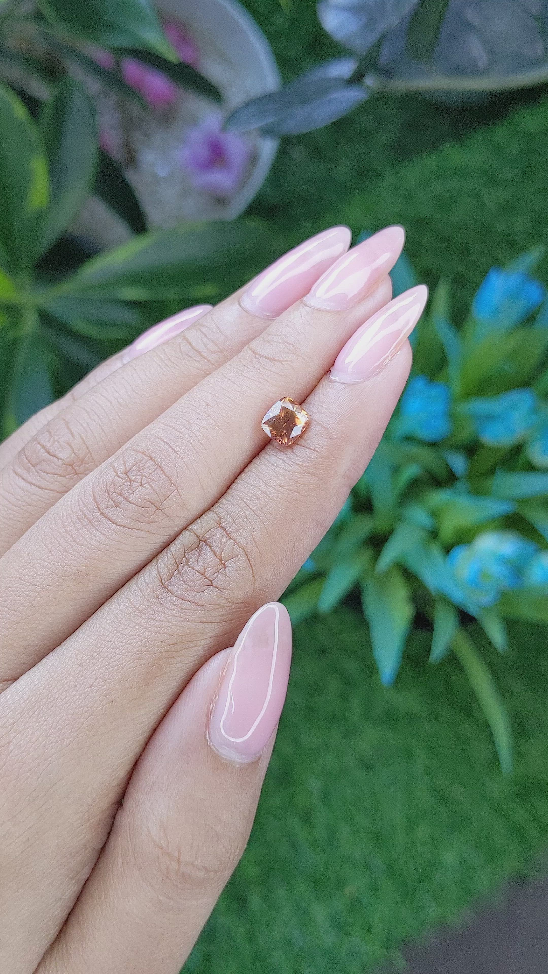 1.33 Ct. Orangish Brown Sapphire from Tanzania Size Video