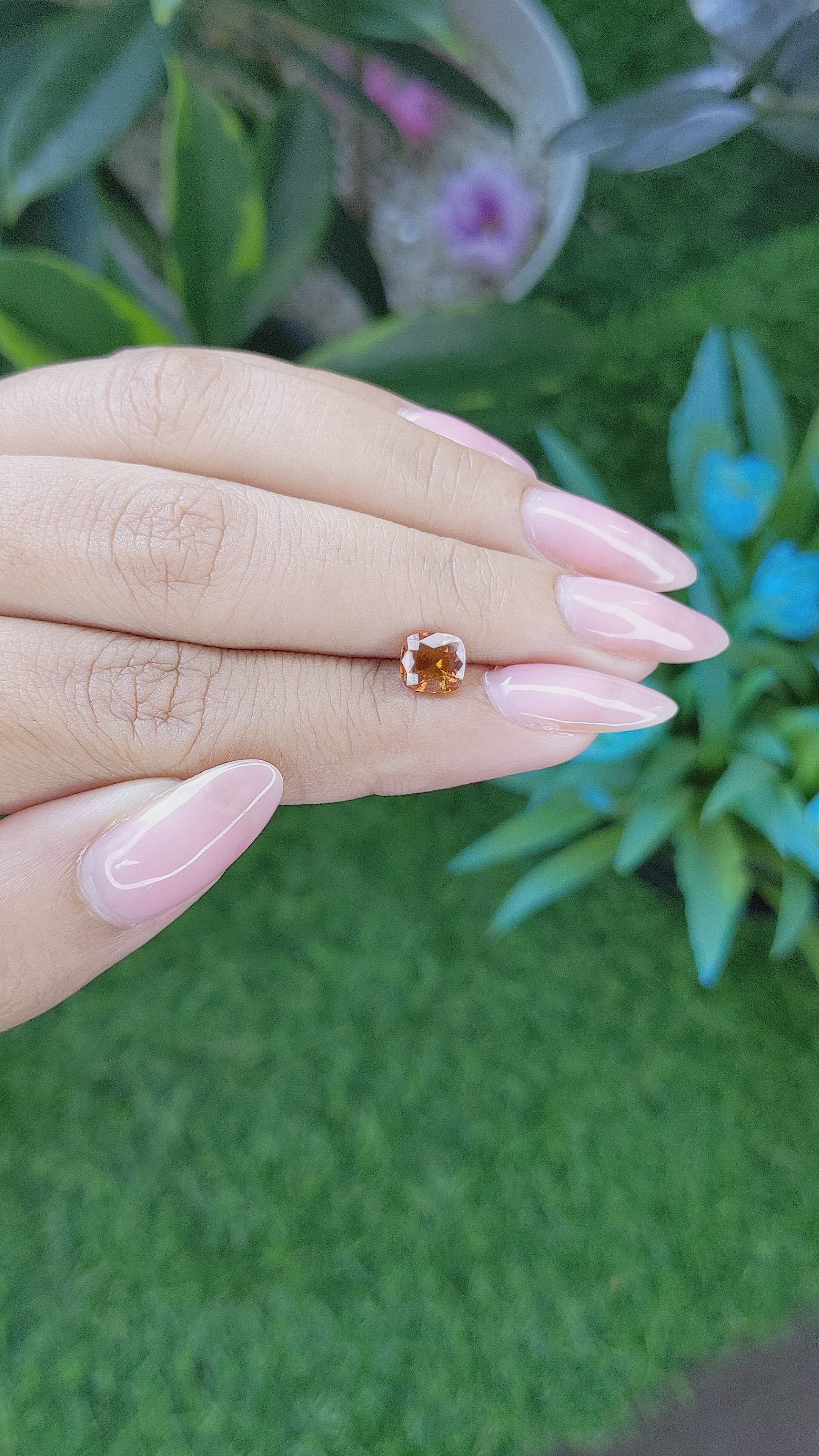 1.36 Ct. Orangish Brown Sapphire from Tanzania Size Video