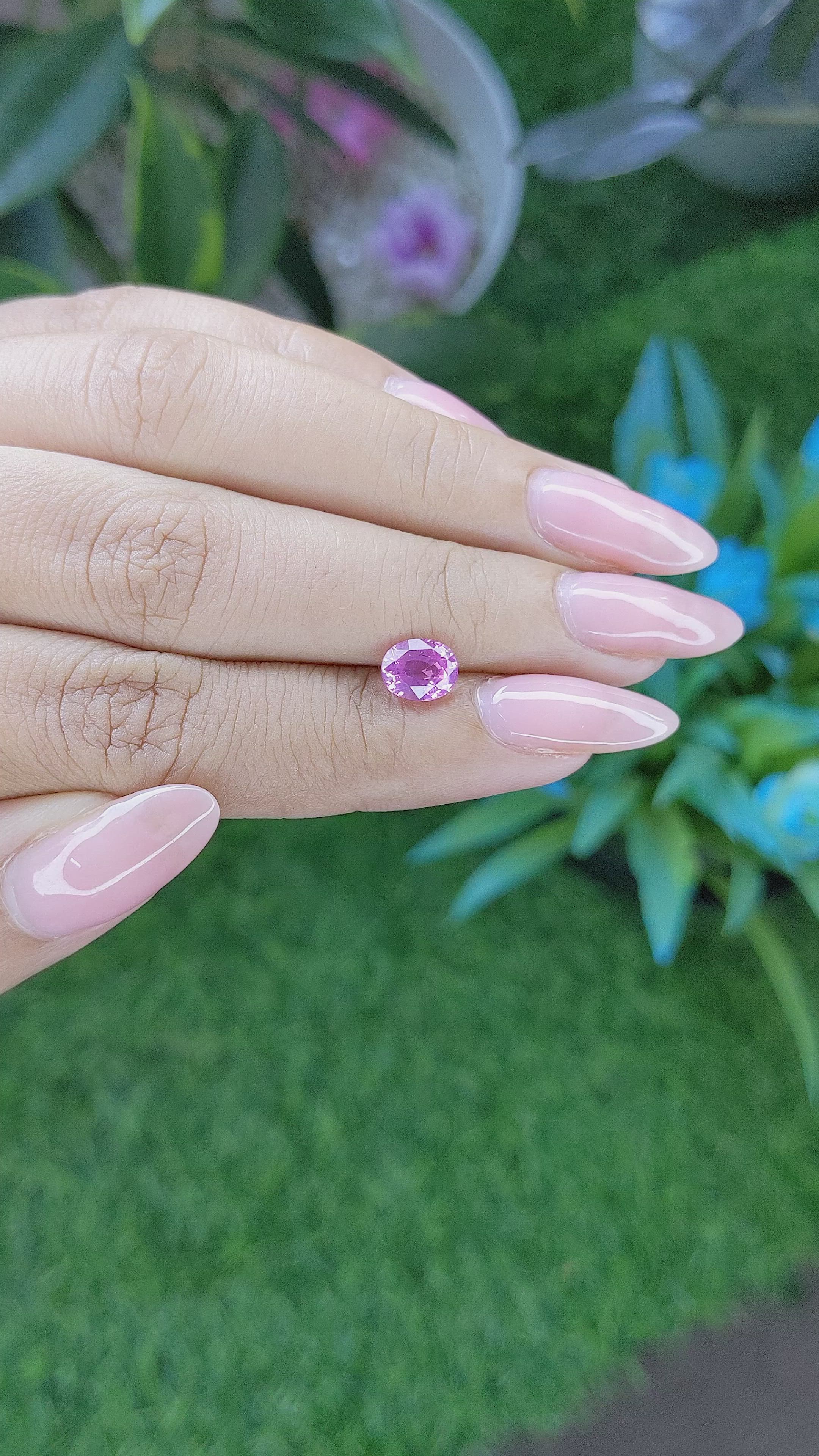 1.17 Ct. Purplish Pink Sapphire from Tanzania Size Video