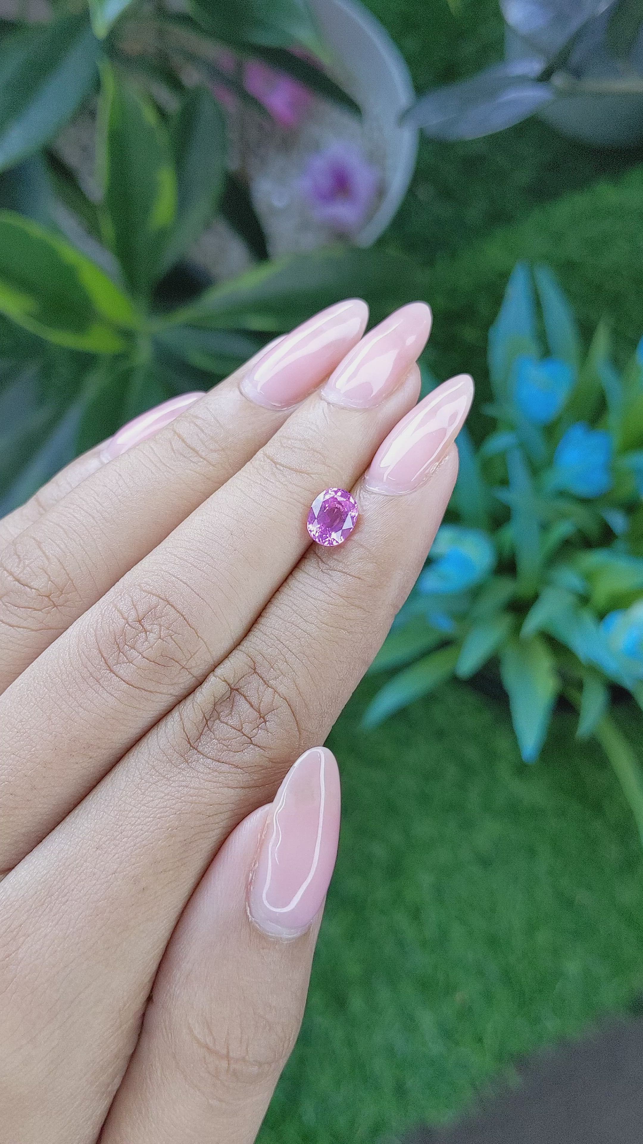 1.17 Ct. Purplish Pink Sapphire from Tanzania Size Video