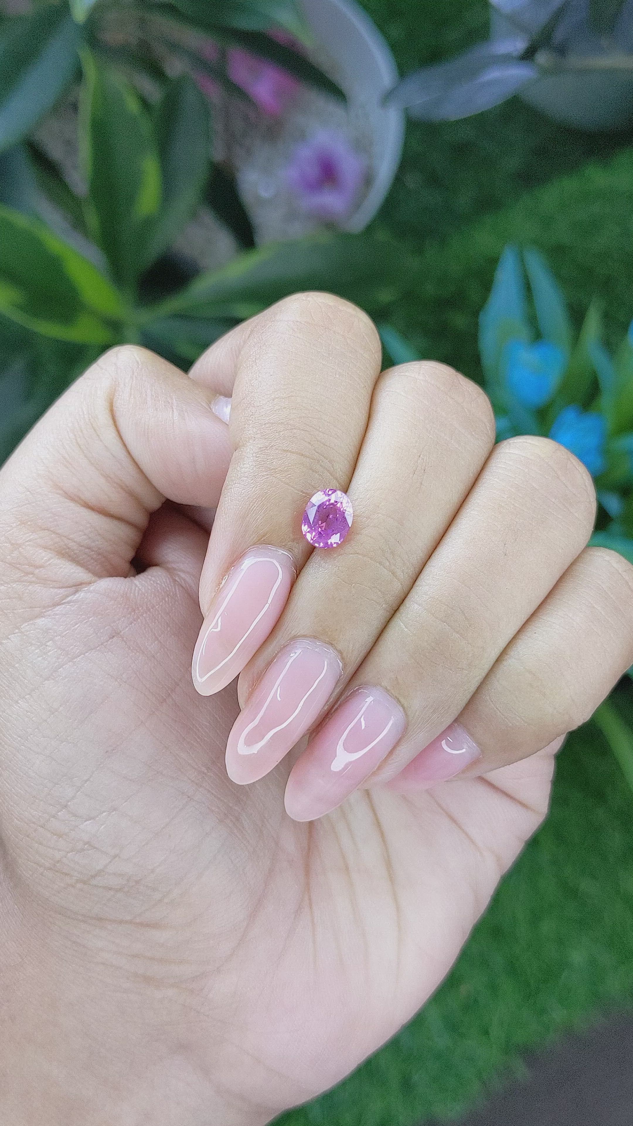 1.17 Ct. Purplish Pink Sapphire from Tanzania Size Video