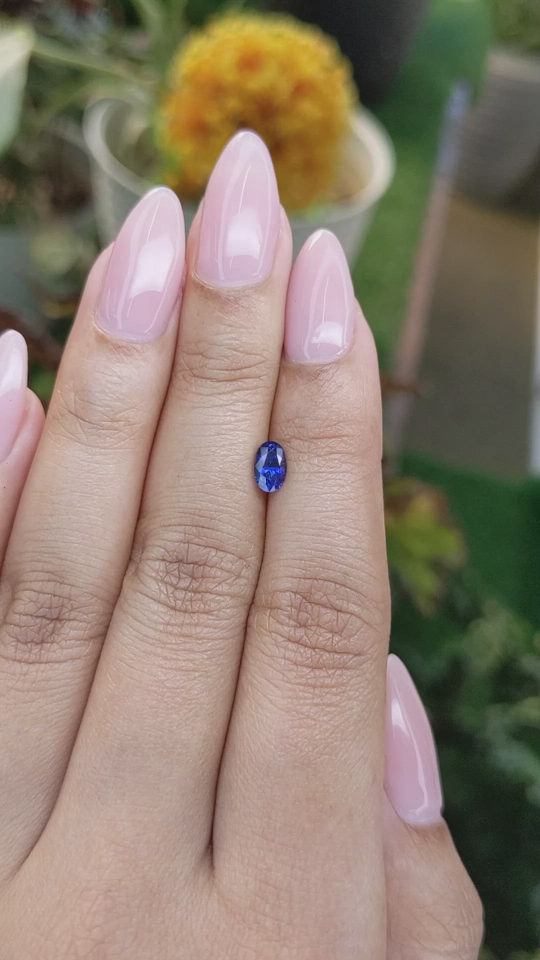 0.66 Ct. Blue Sapphire from Ceylon (Sri Lanka) Size Video