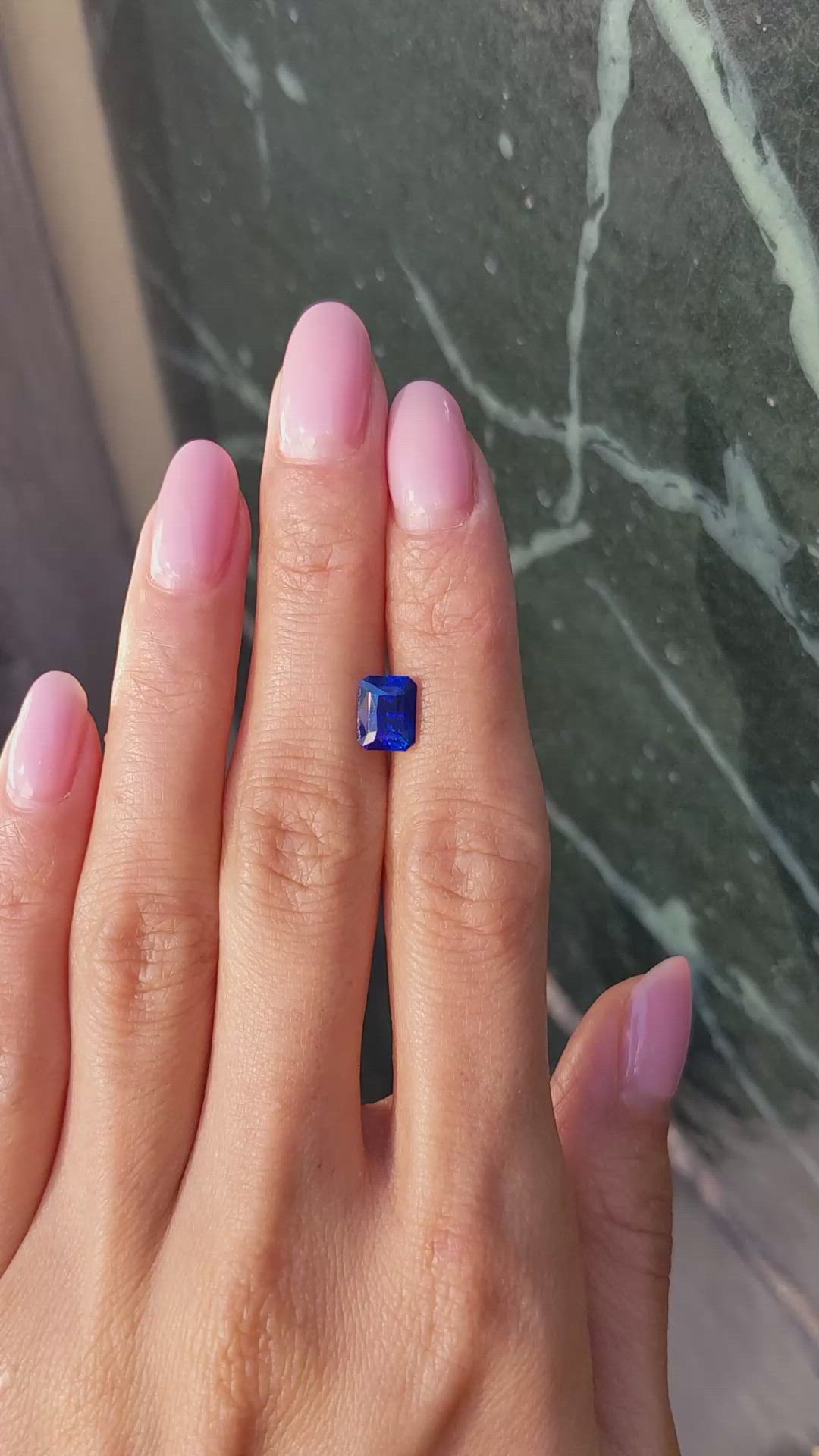 2.12 Ct. Blue Sapphire from Ceylon (Sri Lanka) Size Video