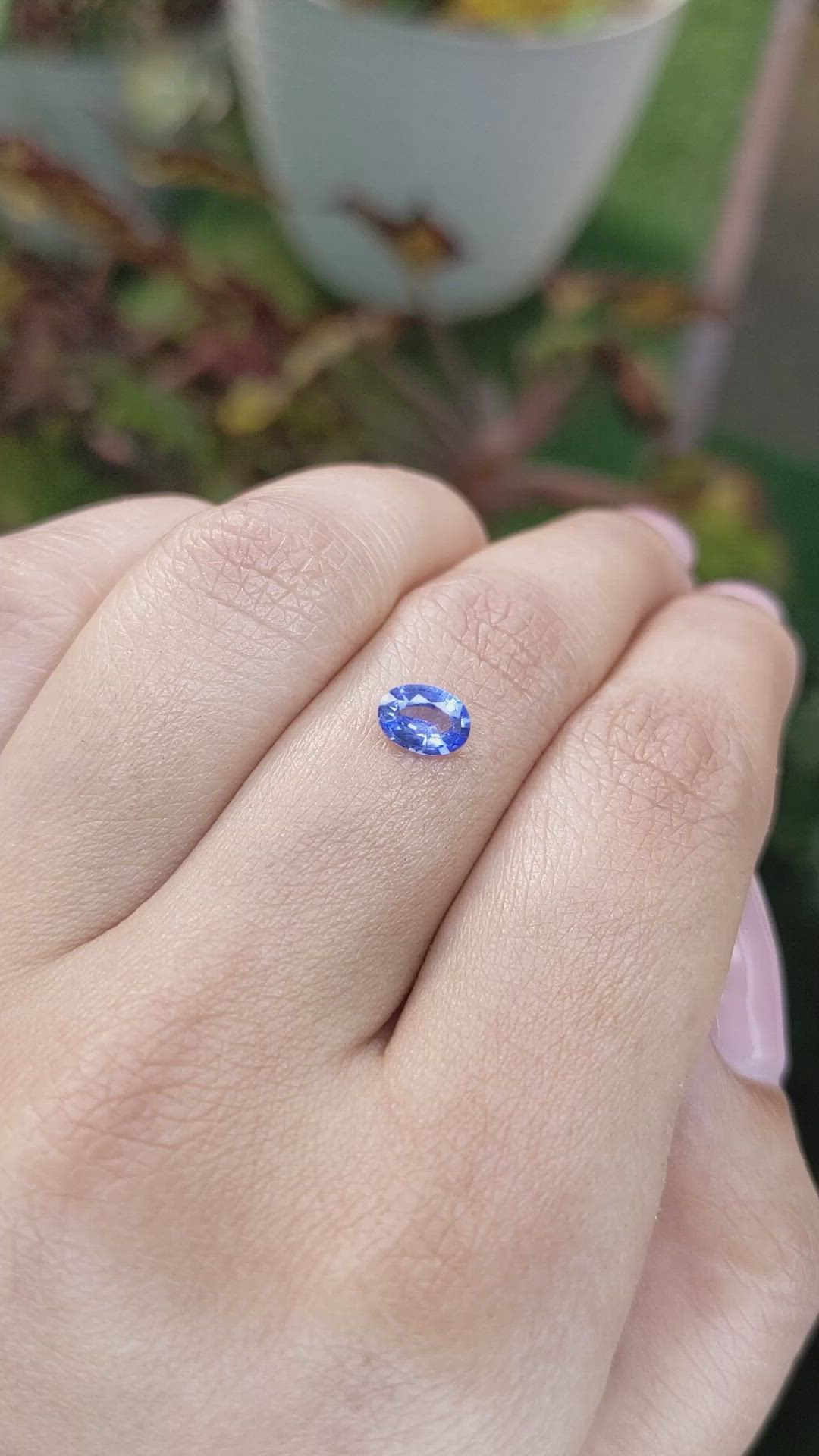 0.57 Ct. Blue Sapphire from Ceylon (Sri Lanka) Size Video