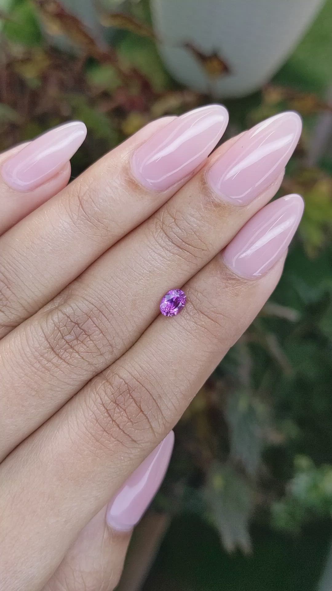 0.46 Ct. Pinkish Purple Sapphire from Ceylon (Sri Lanka) Size Video