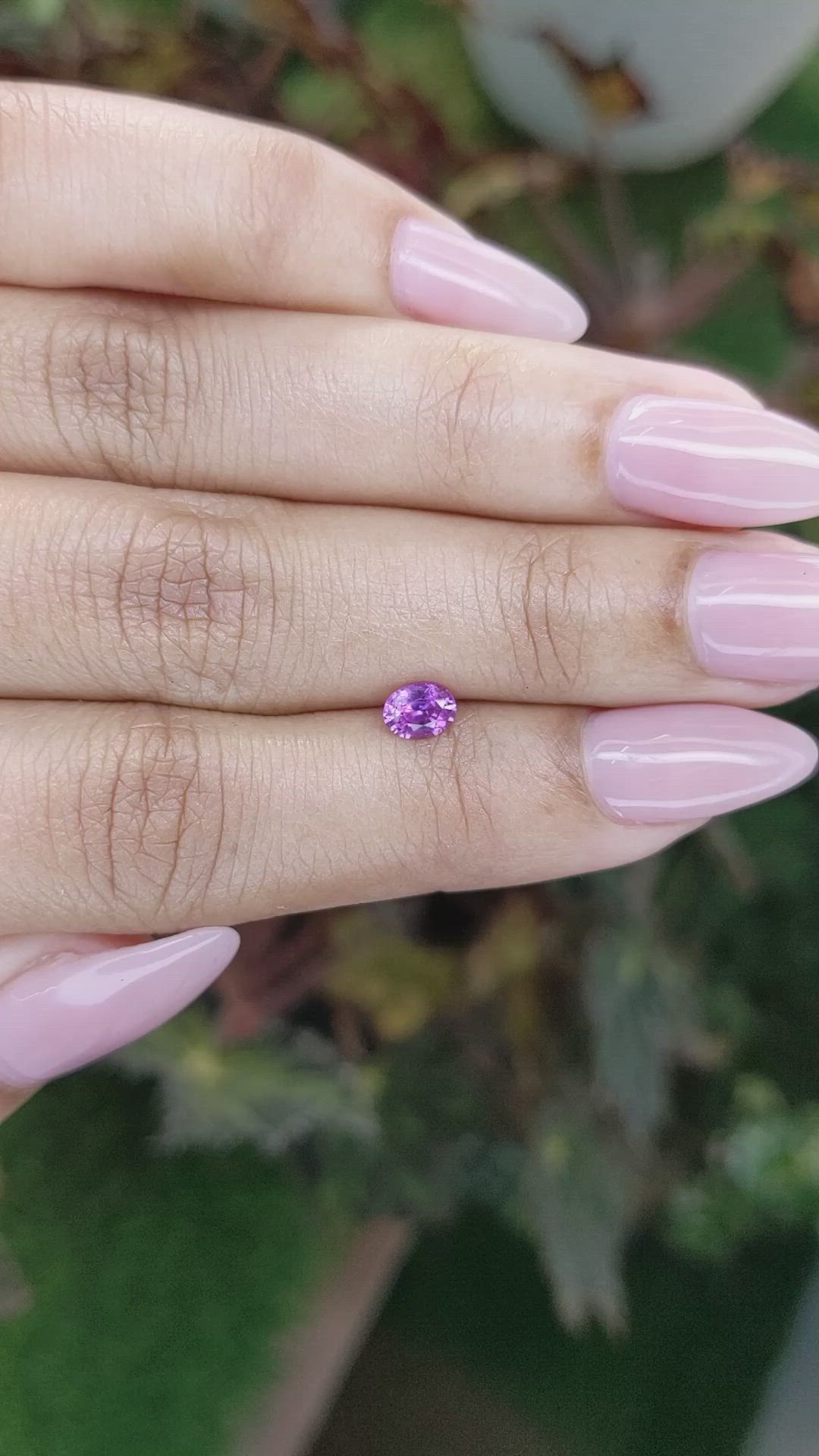 0.46 Ct. Pinkish Purple Sapphire from Ceylon (Sri Lanka) Size Video