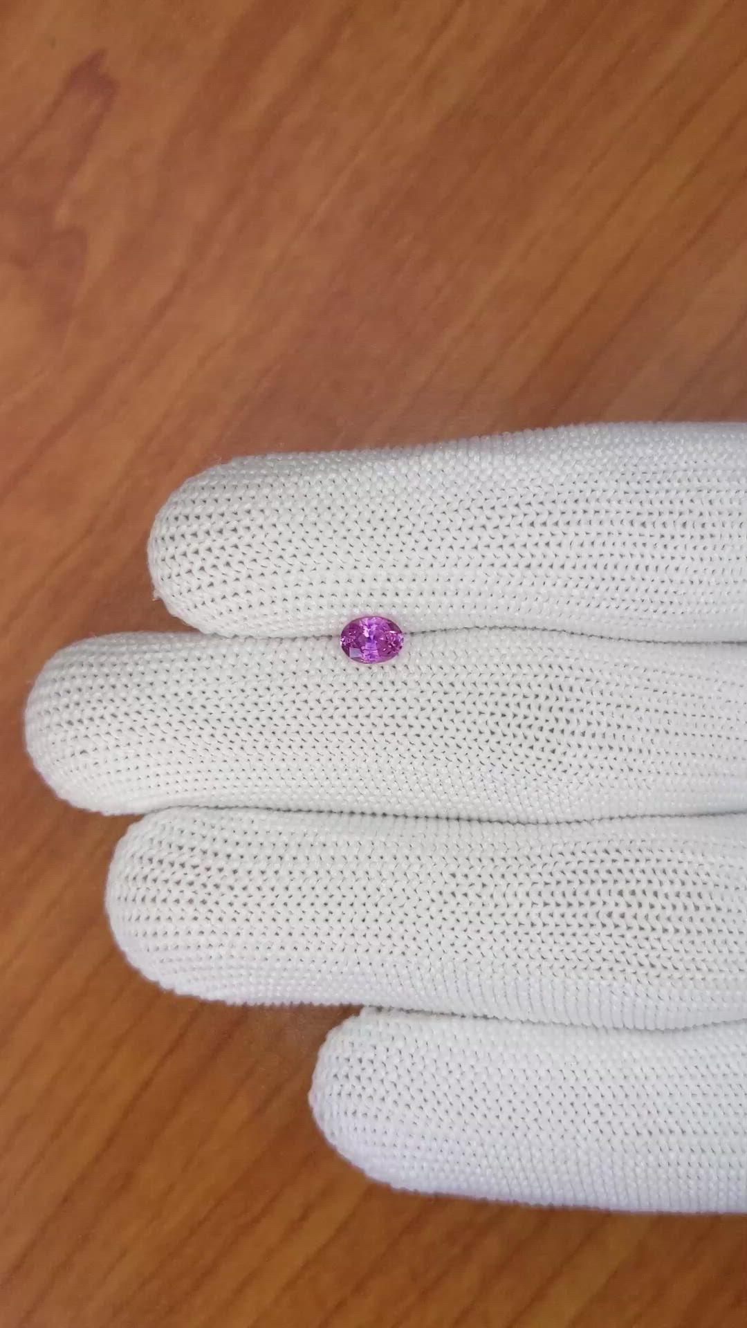 0.46 Ct. Pinkish Purple Sapphire from Ceylon (Sri Lanka) Size Video