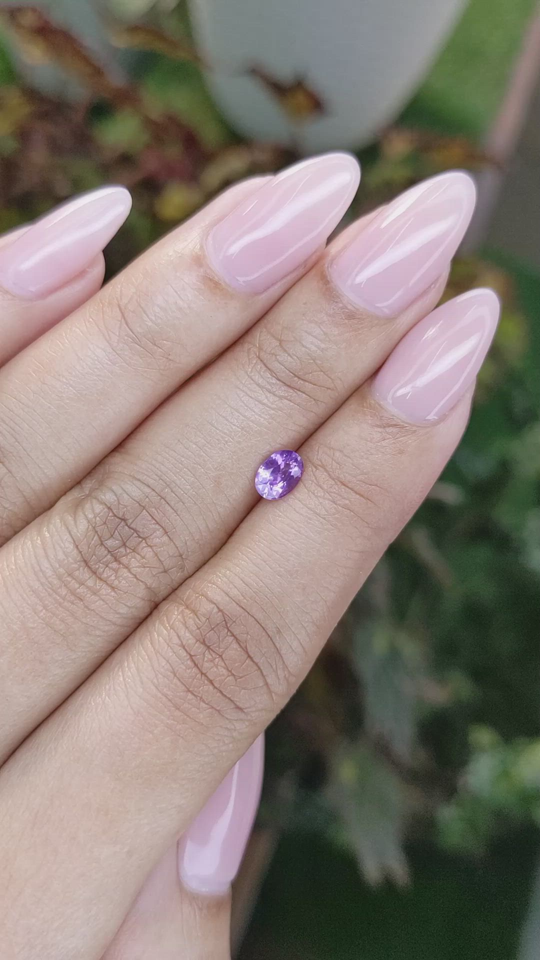0.53 Ct. Pinkish Purple Sapphire from Ceylon (Sri Lanka) Size Video