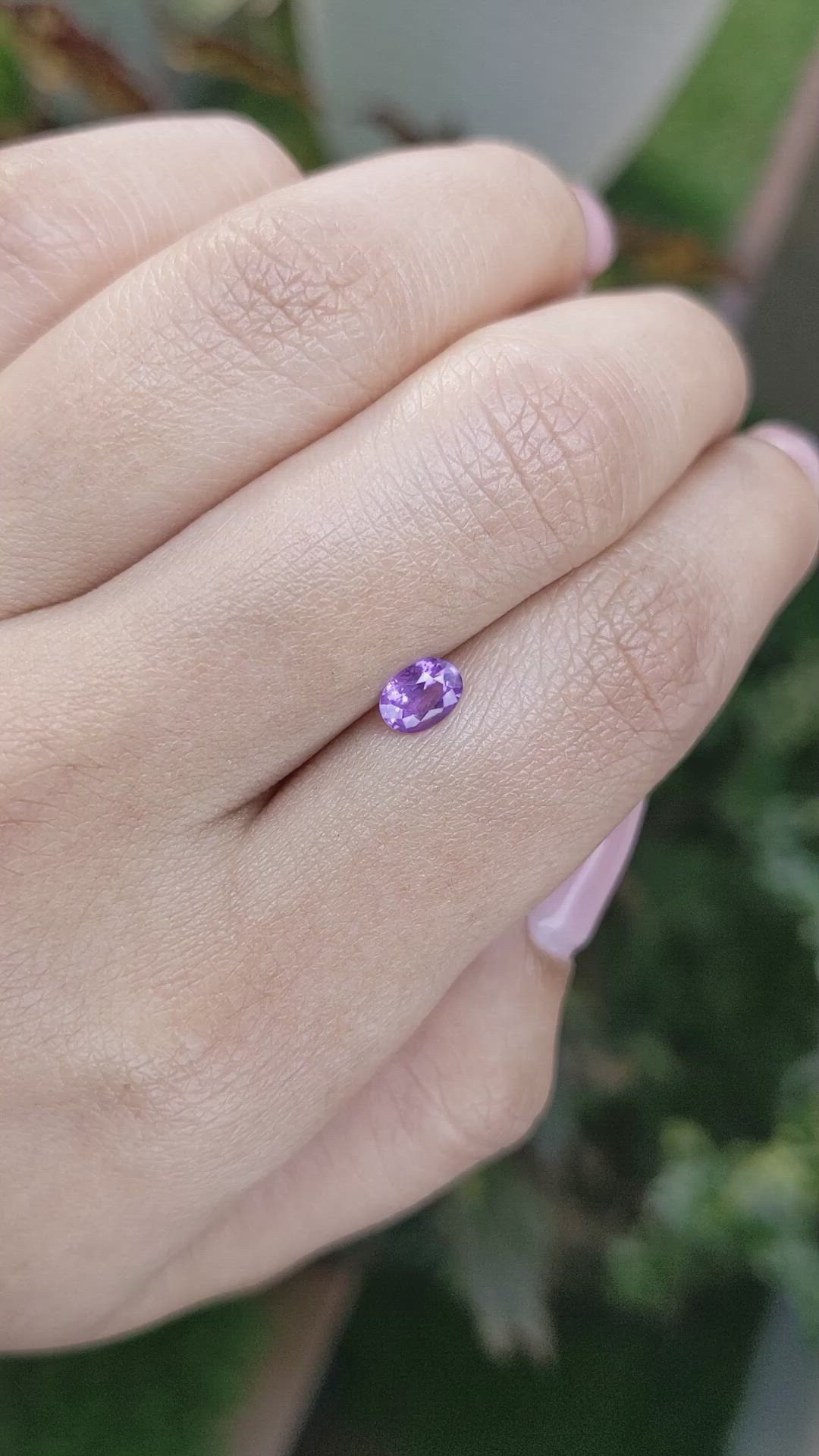 0.53 Ct. Pinkish Purple Sapphire from Ceylon (Sri Lanka) Size Video