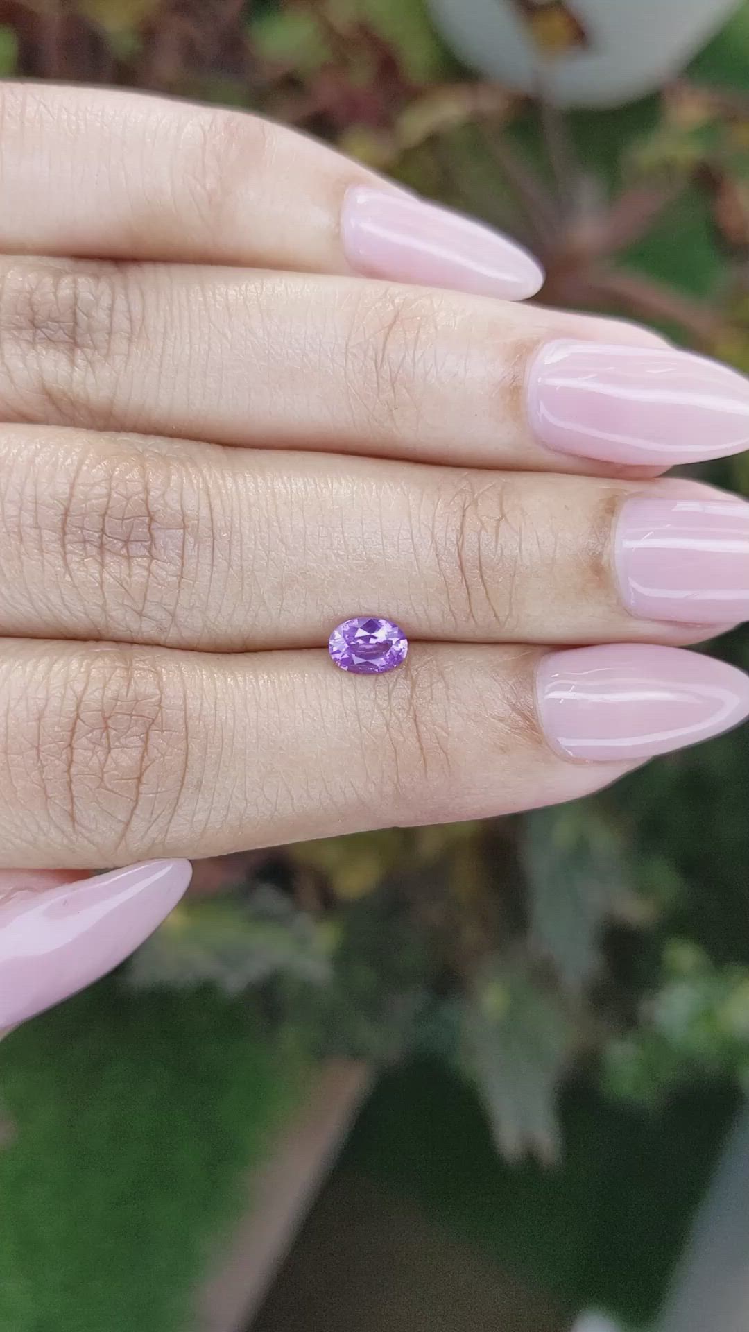 0.53 Ct. Pinkish Purple Sapphire from Ceylon (Sri Lanka) Size Video