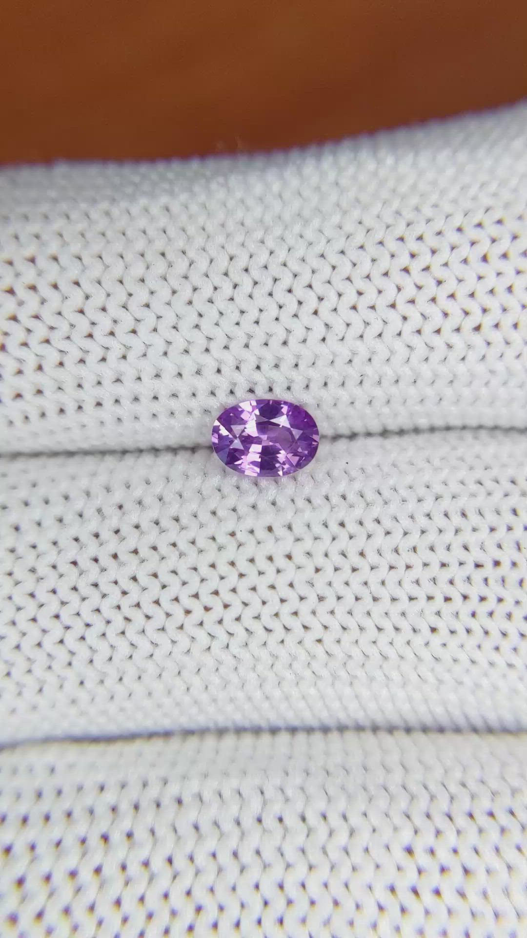 0.53 Ct. Pinkish Purple Sapphire from Ceylon (Sri Lanka) Size Video