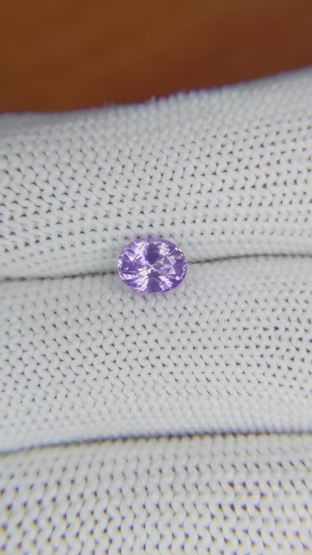 1.04 Ct. Pinkish Purple Sapphire from Ceylon (Sri Lanka) Size Video