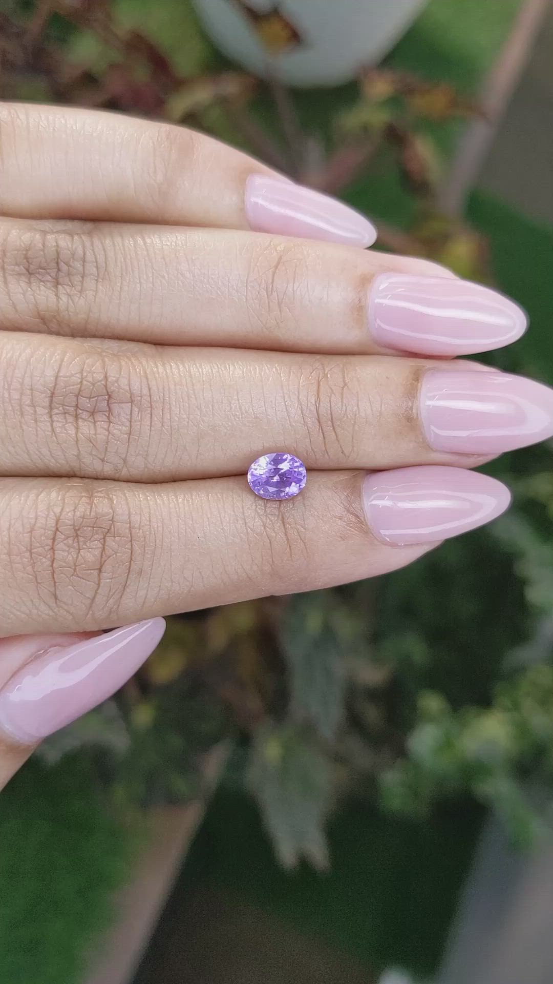 1.04 Ct. Pinkish Purple Sapphire from Ceylon (Sri Lanka) Size Video