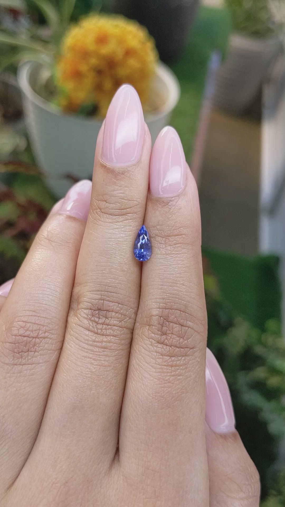 0.91 Ct. Blue Sapphire from Ceylon (Sri Lanka) Size Video