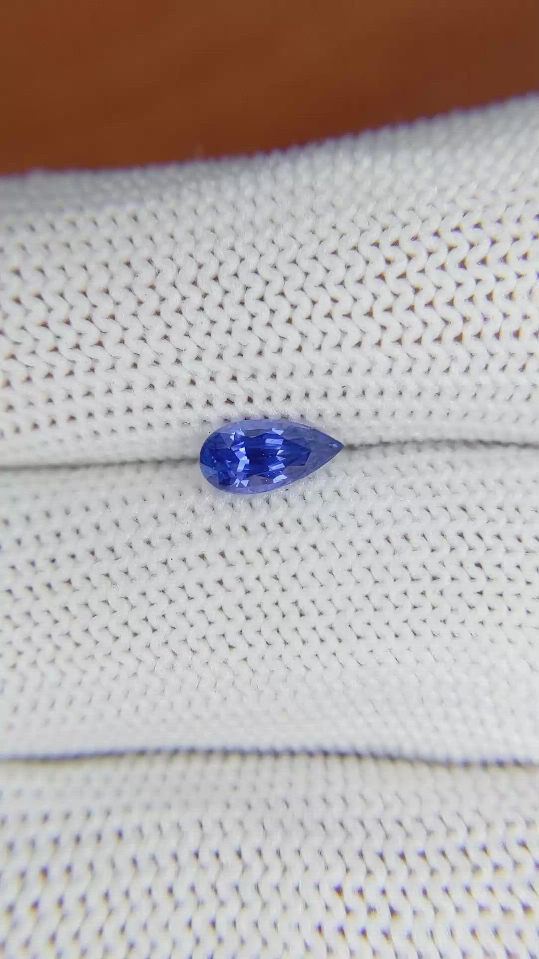 0.78 Ct. Blue Sapphire from Ceylon (Sri Lanka) Size Video