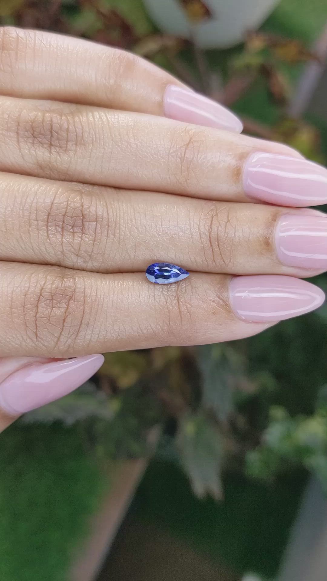 0.68 Ct. Blue Sapphire from Ceylon (Sri Lanka) Size Video