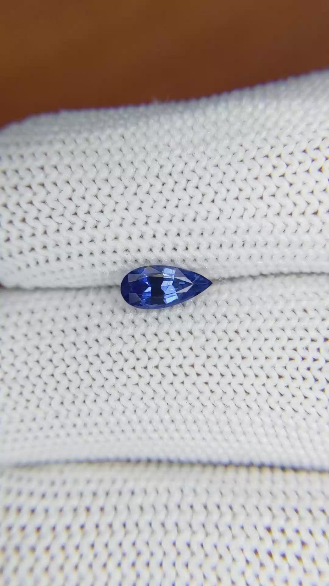 0.68 Ct. Blue Sapphire from Ceylon (Sri Lanka) Size Video