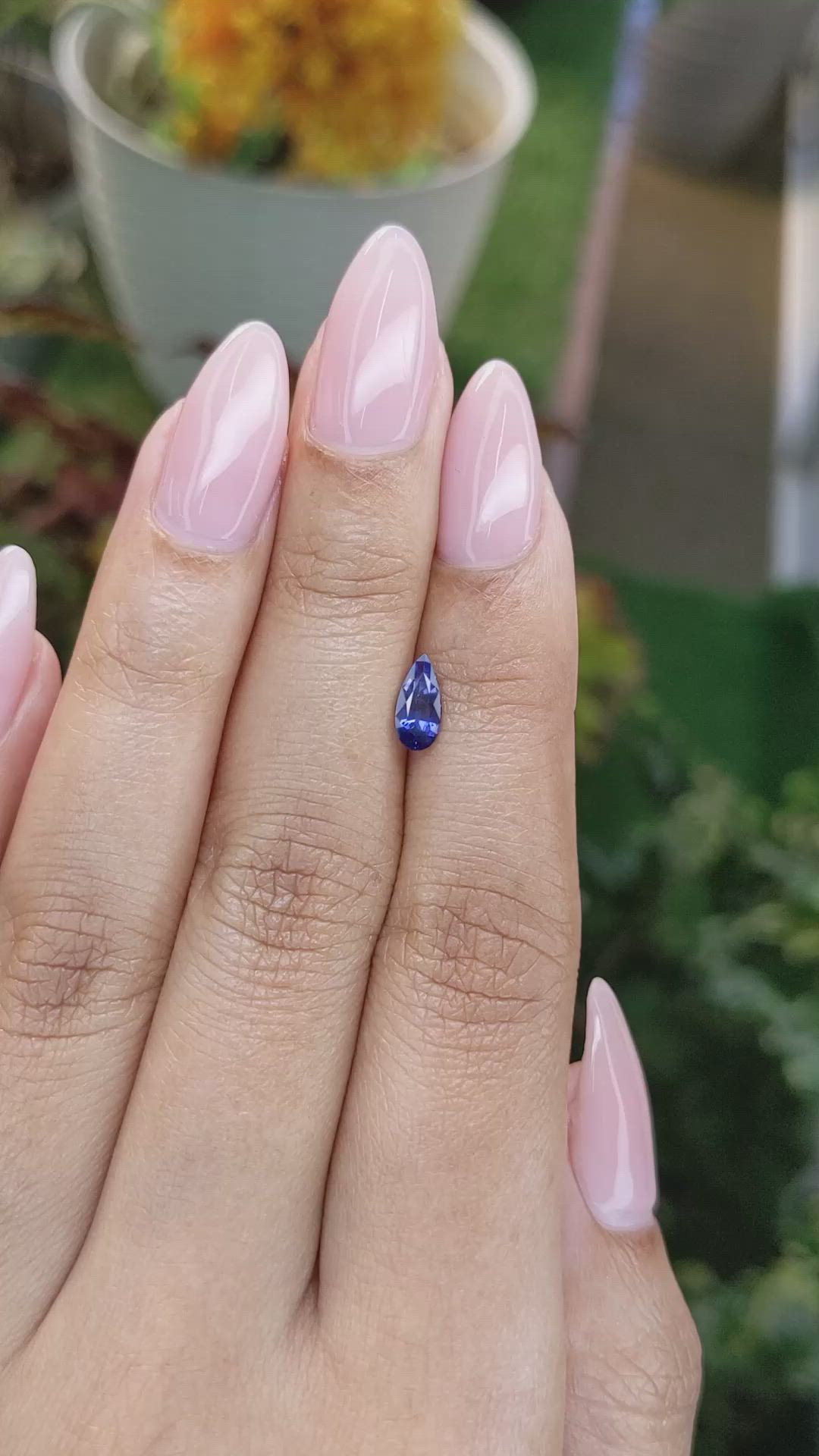0.68 Ct. Blue Sapphire from Ceylon (Sri Lanka) Size Video