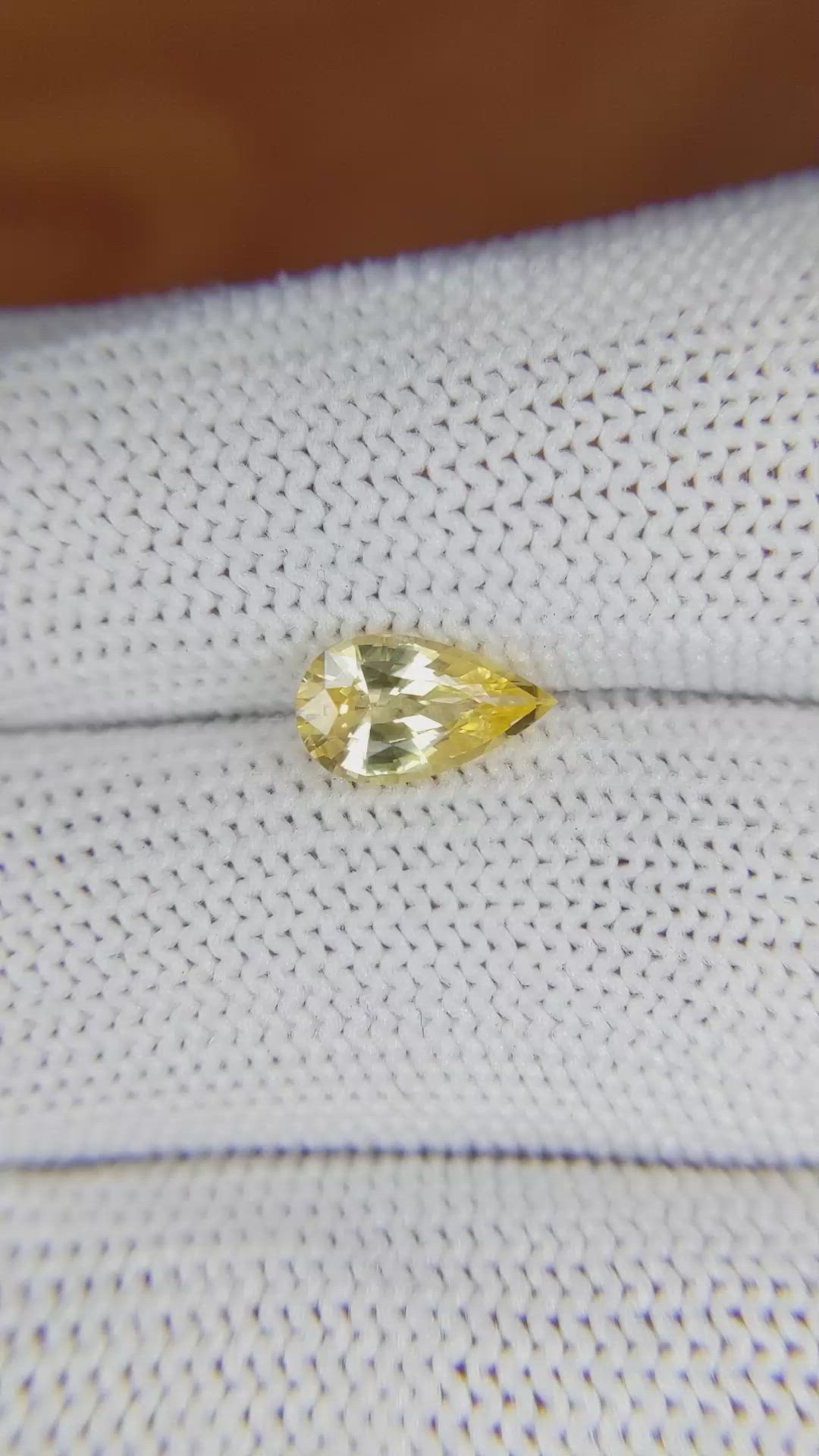 1.27 Ct. Yellow Sapphire from Ceylon (Sri Lanka) Size Video