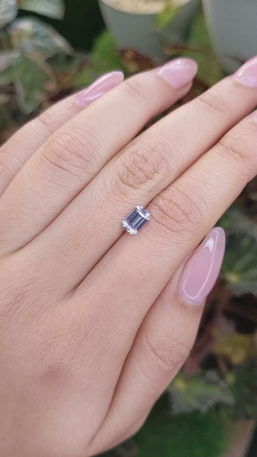 1.09 Ct. Greyish Blue Sapphire from Ceylon (Sri Lanka) Size Video