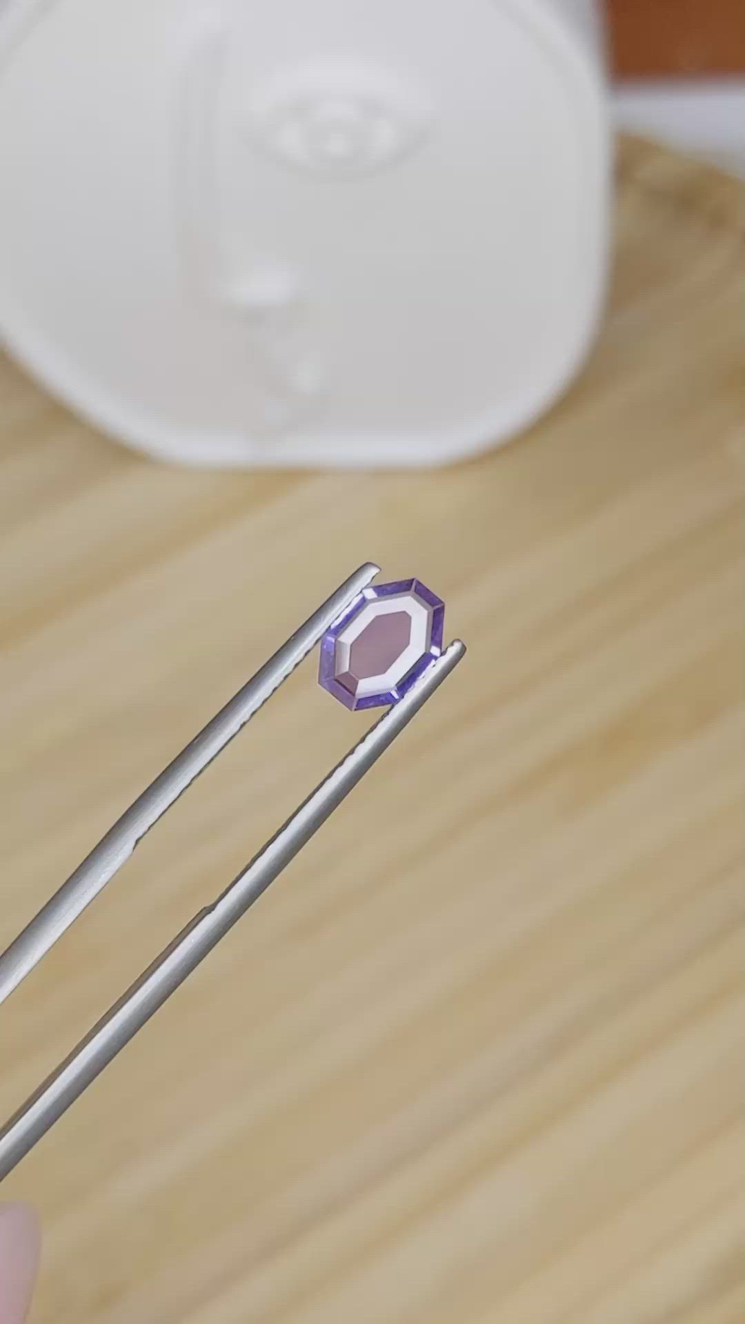 0.81 Ct. Pinkish Purple Sapphire from Ceylon (Sri Lanka) Size Video