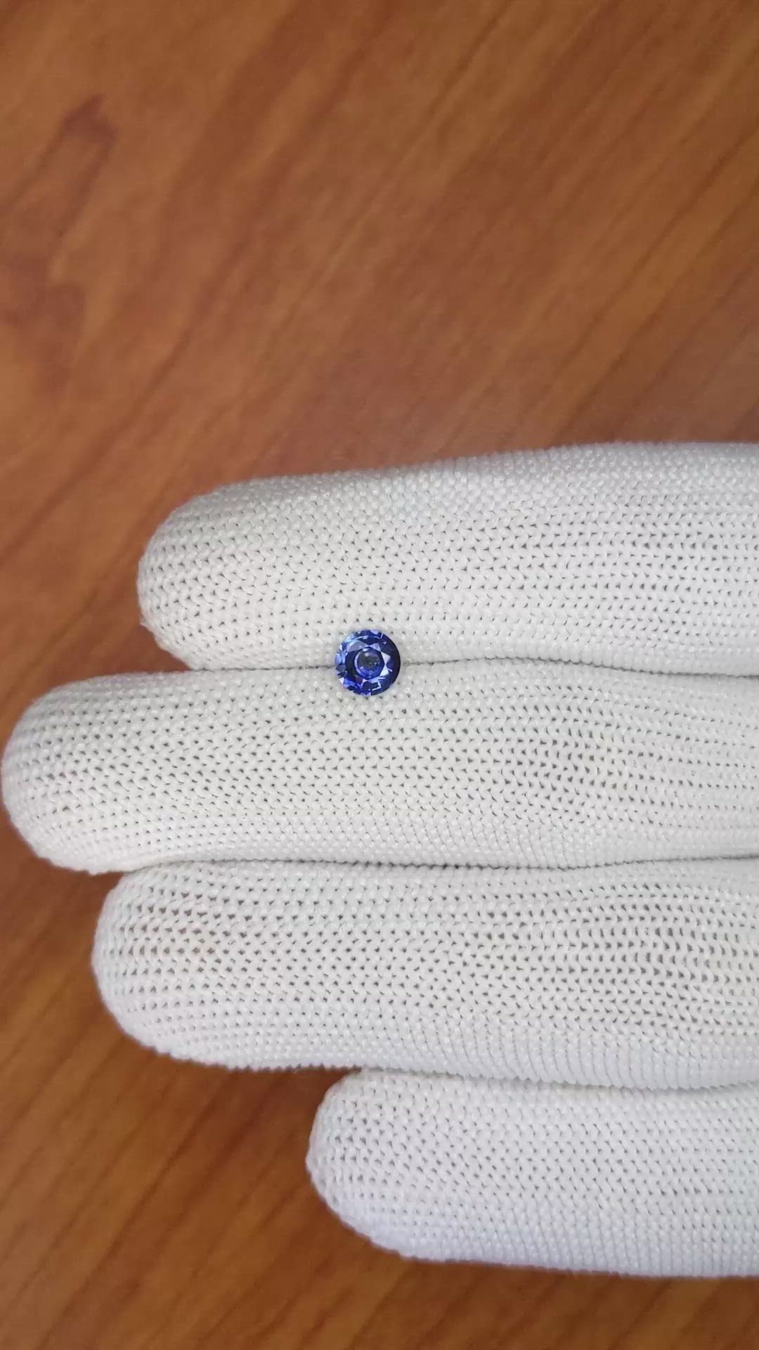 0.57 Ct. Blue Sapphire from Ceylon (Sri Lanka) Size Video