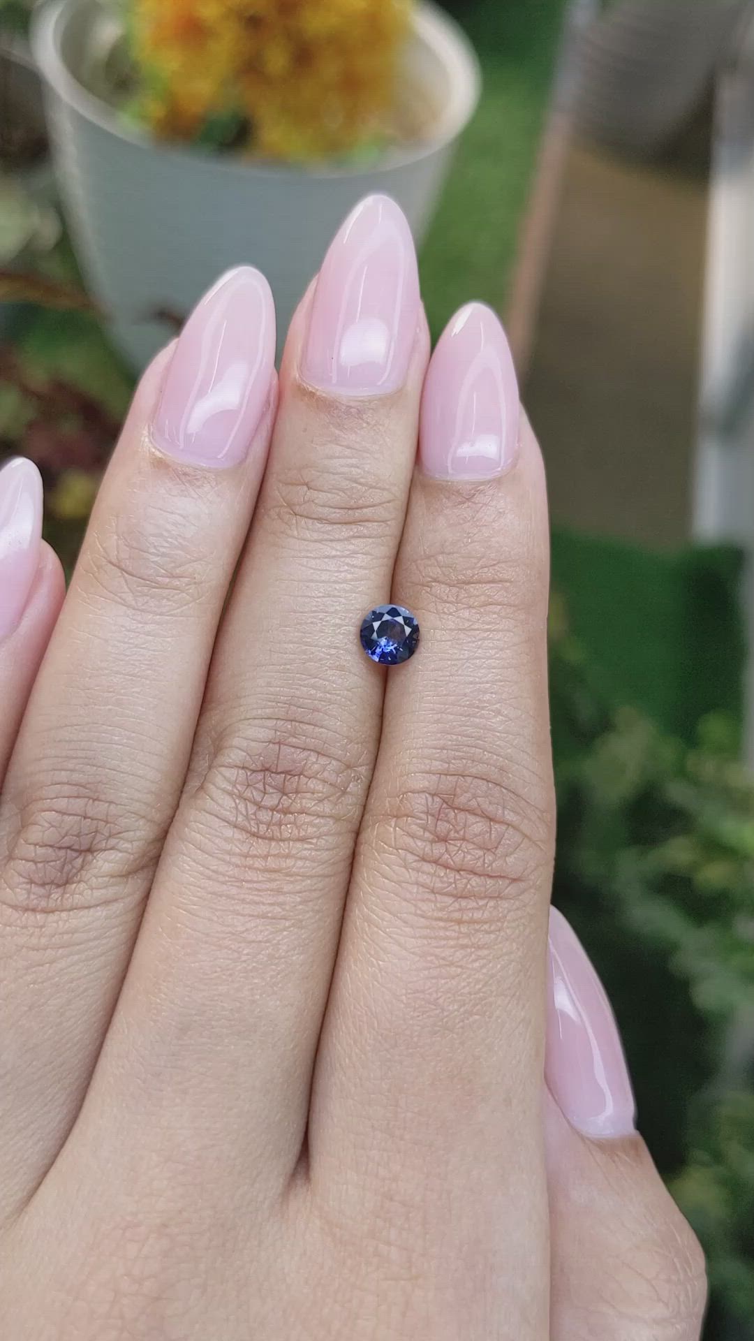 0.57 Ct. Blue Sapphire from Ceylon (Sri Lanka) Size Video