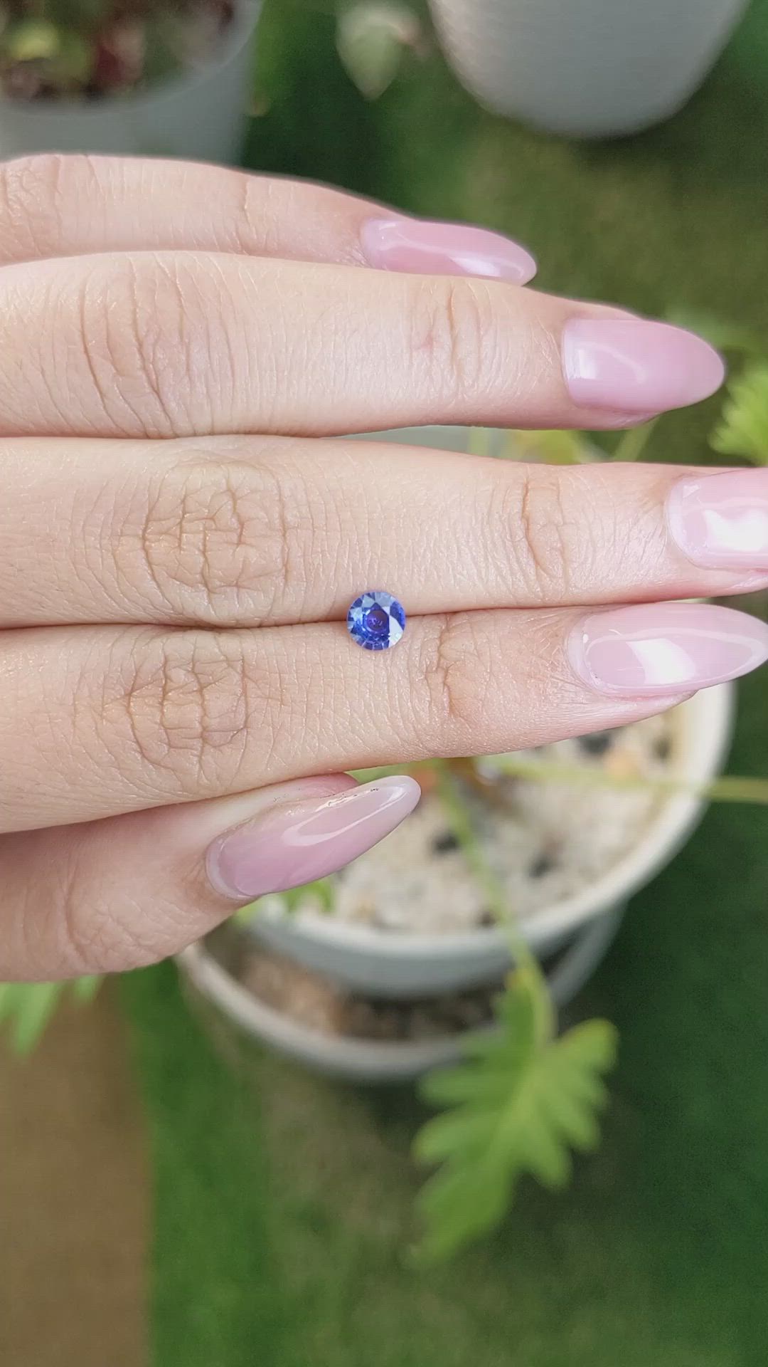 0.44 Ct. Blue Sapphire from Ceylon (Sri Lanka) Size Video