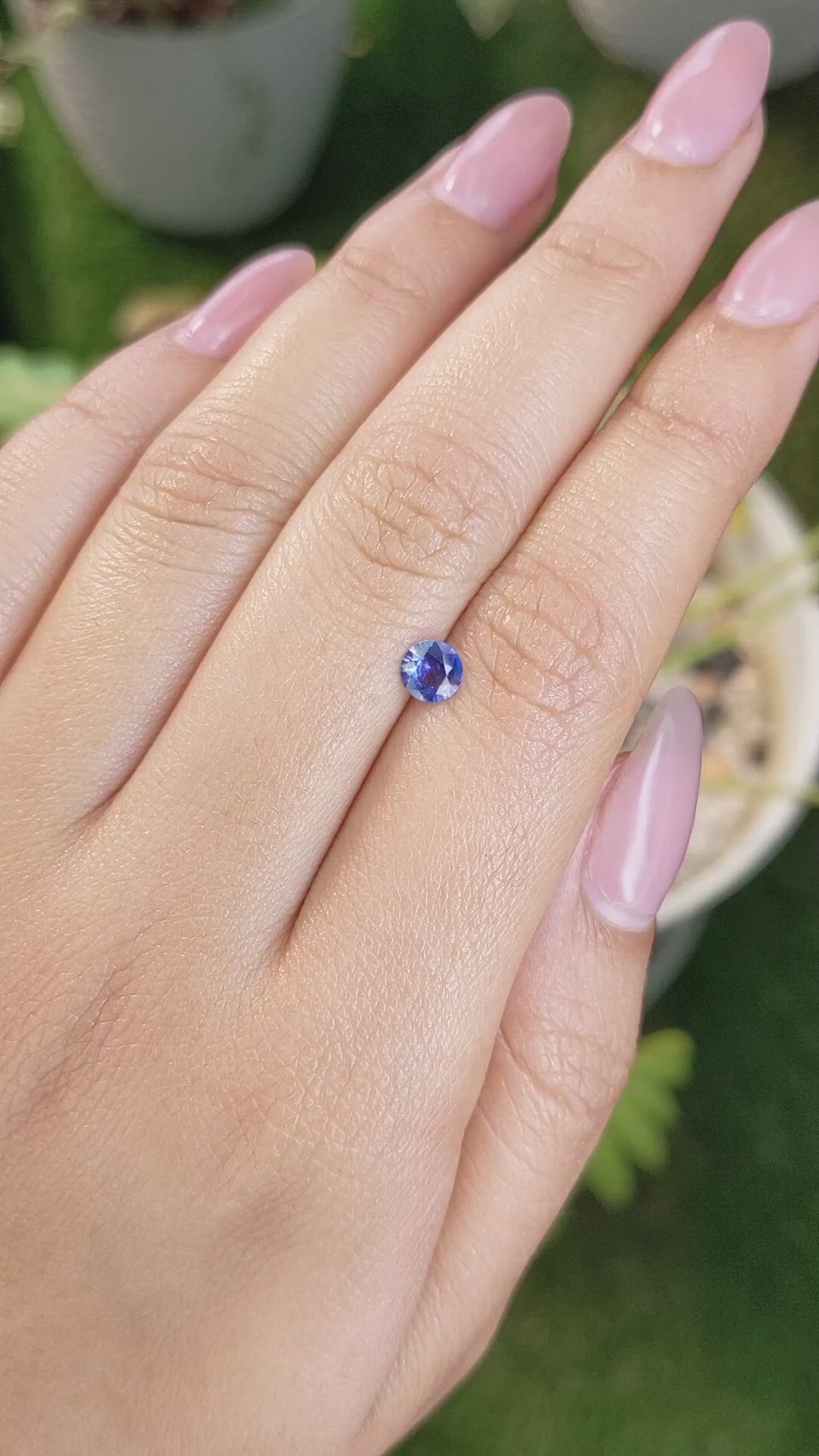 0.44 Ct. Blue Sapphire from Ceylon (Sri Lanka) Size Video