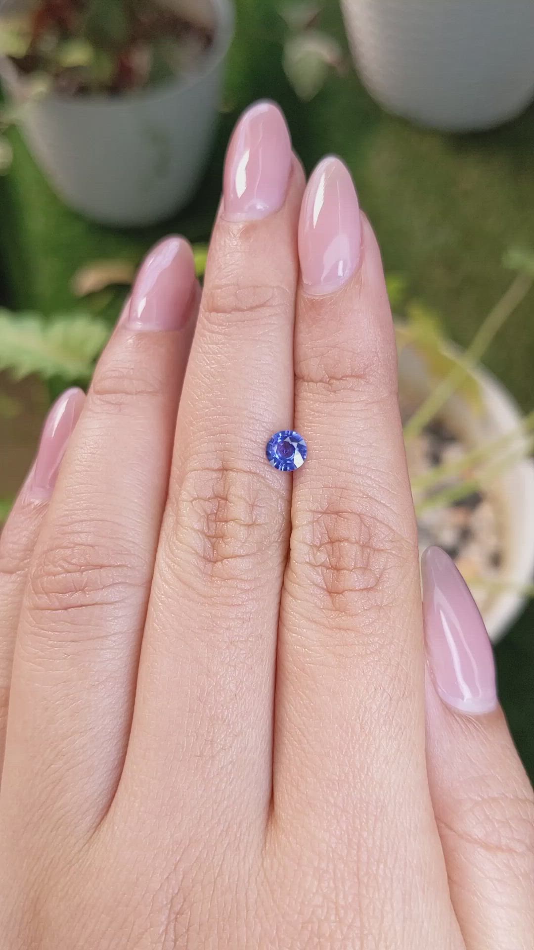 0.44 Ct. Blue Sapphire from Ceylon (Sri Lanka) Size Video