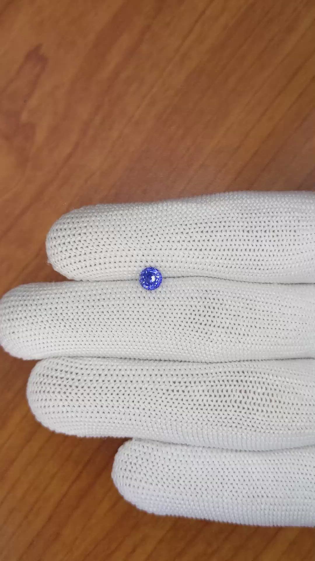 0.55 Ct. Blue Sapphire from Ceylon (Sri Lanka) Size Video