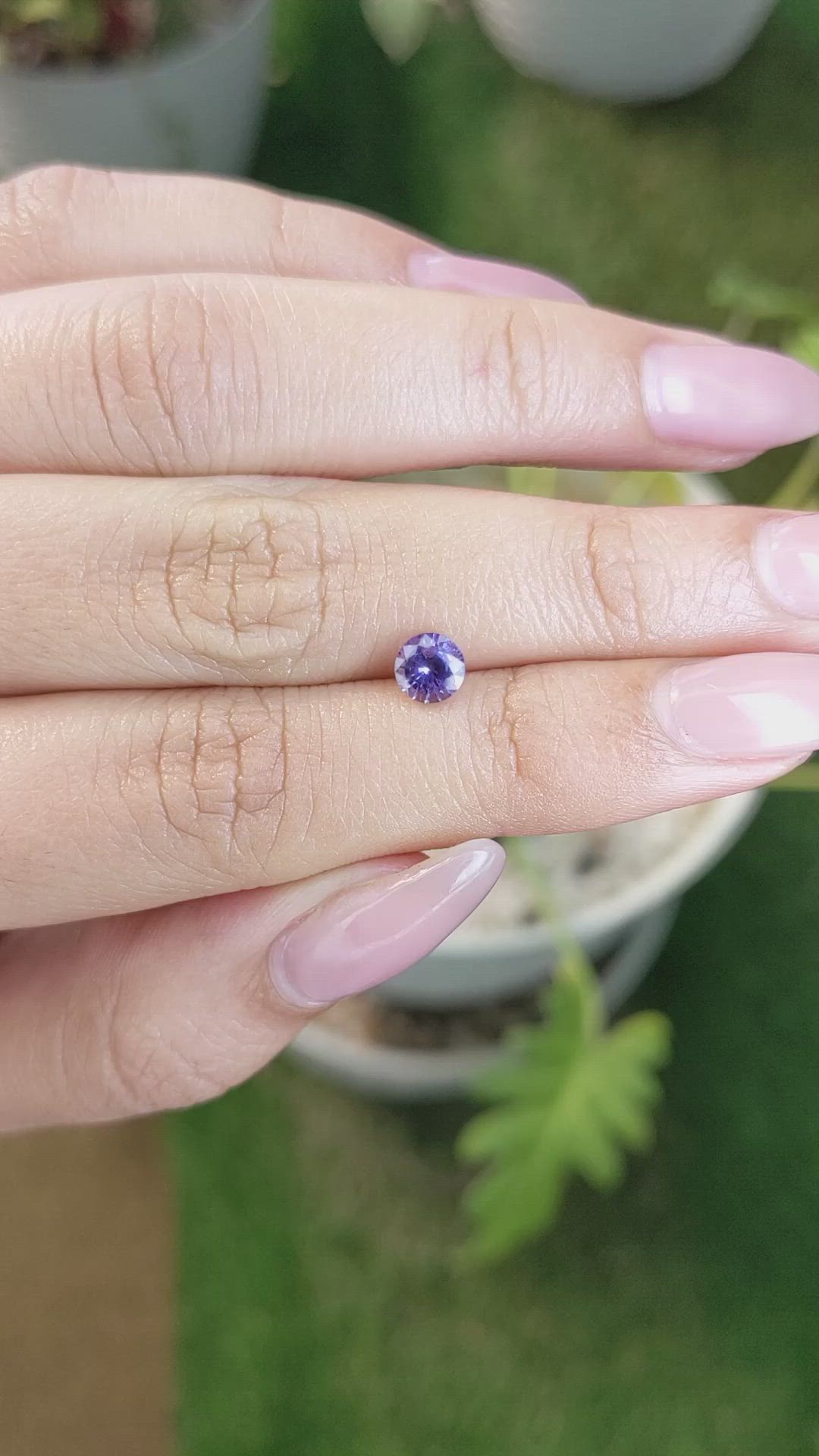 0.73 Ct. Violet Sapphire from Ceylon (Sri Lanka) Size Video