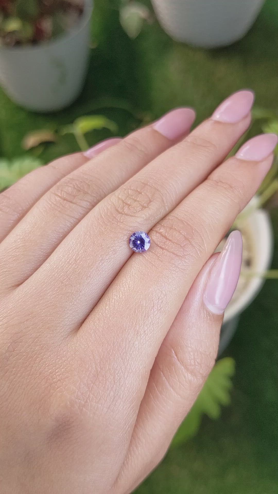 0.73 Ct. Violet Sapphire from Ceylon (Sri Lanka) Size Video