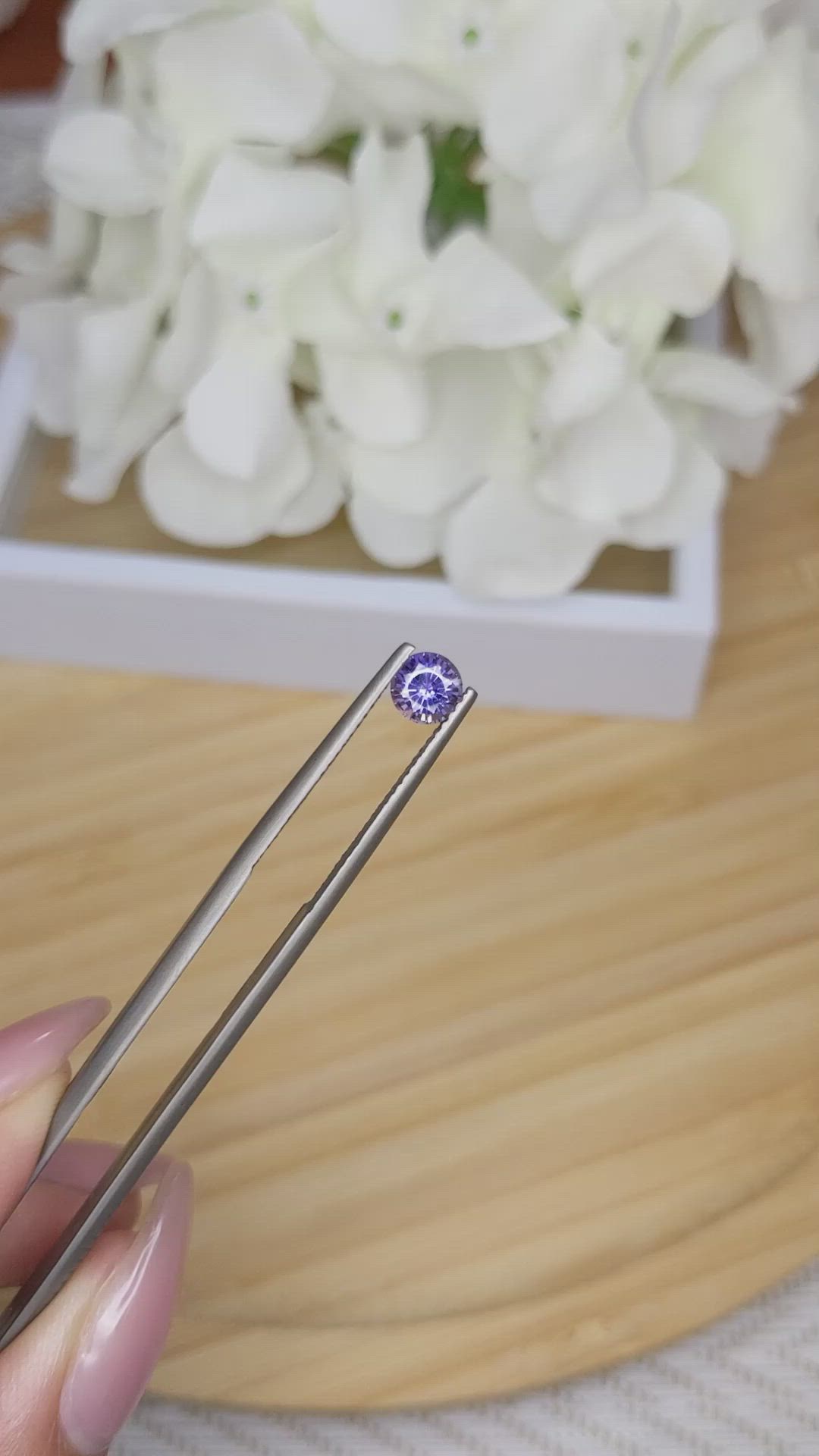 0.73 Ct. Violet Sapphire from Ceylon (Sri Lanka) Size Video